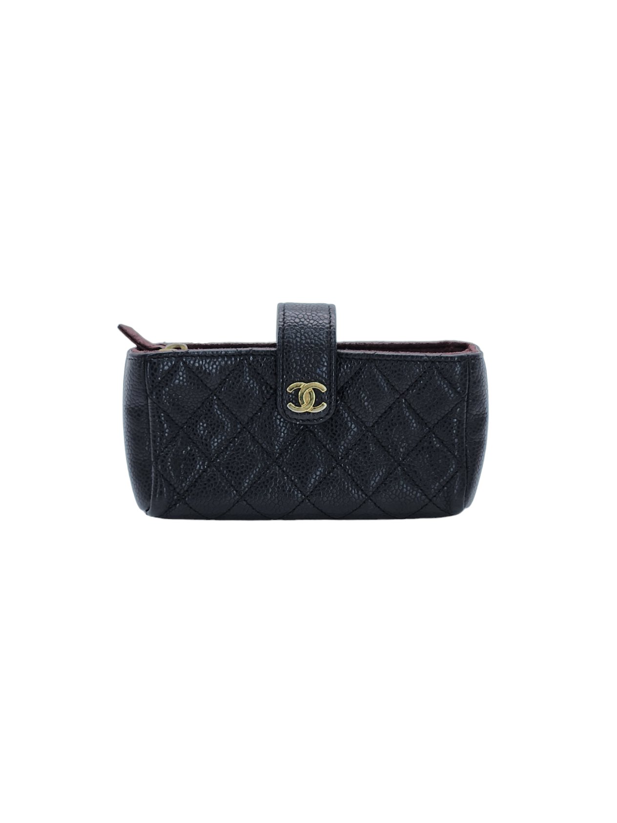  Chanel Black Caviar CC Interlocking  Wallet CHANEL  