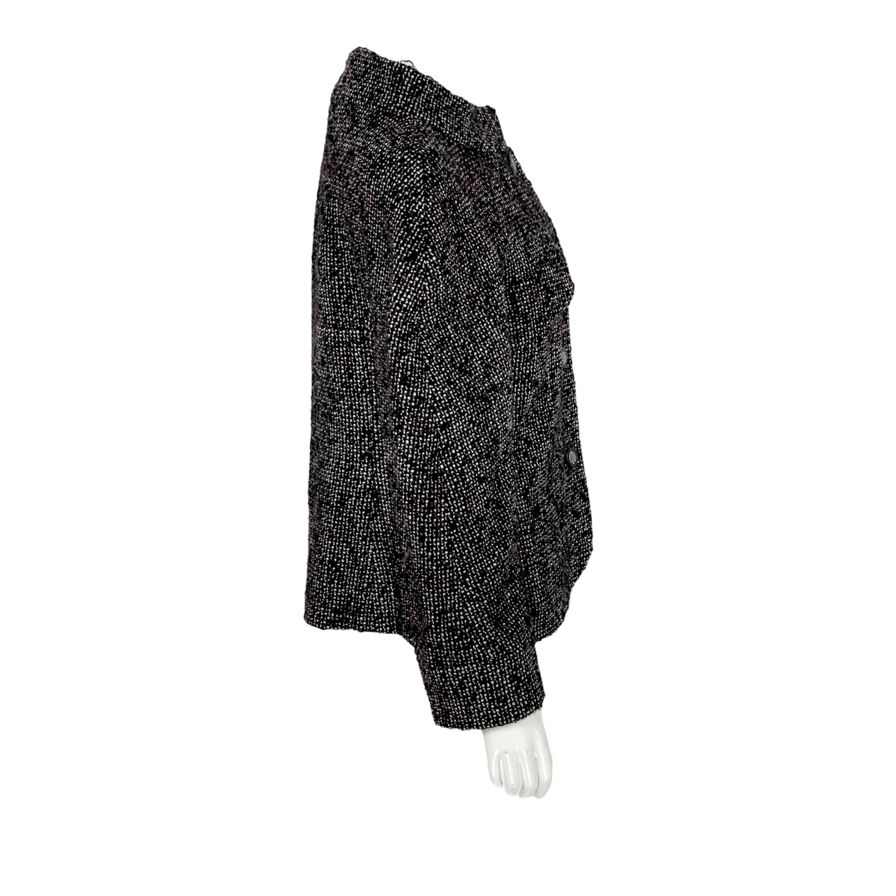  Chanel Brown Burgundy Wool Tweed Bomber Jacket 38 CHANEL  