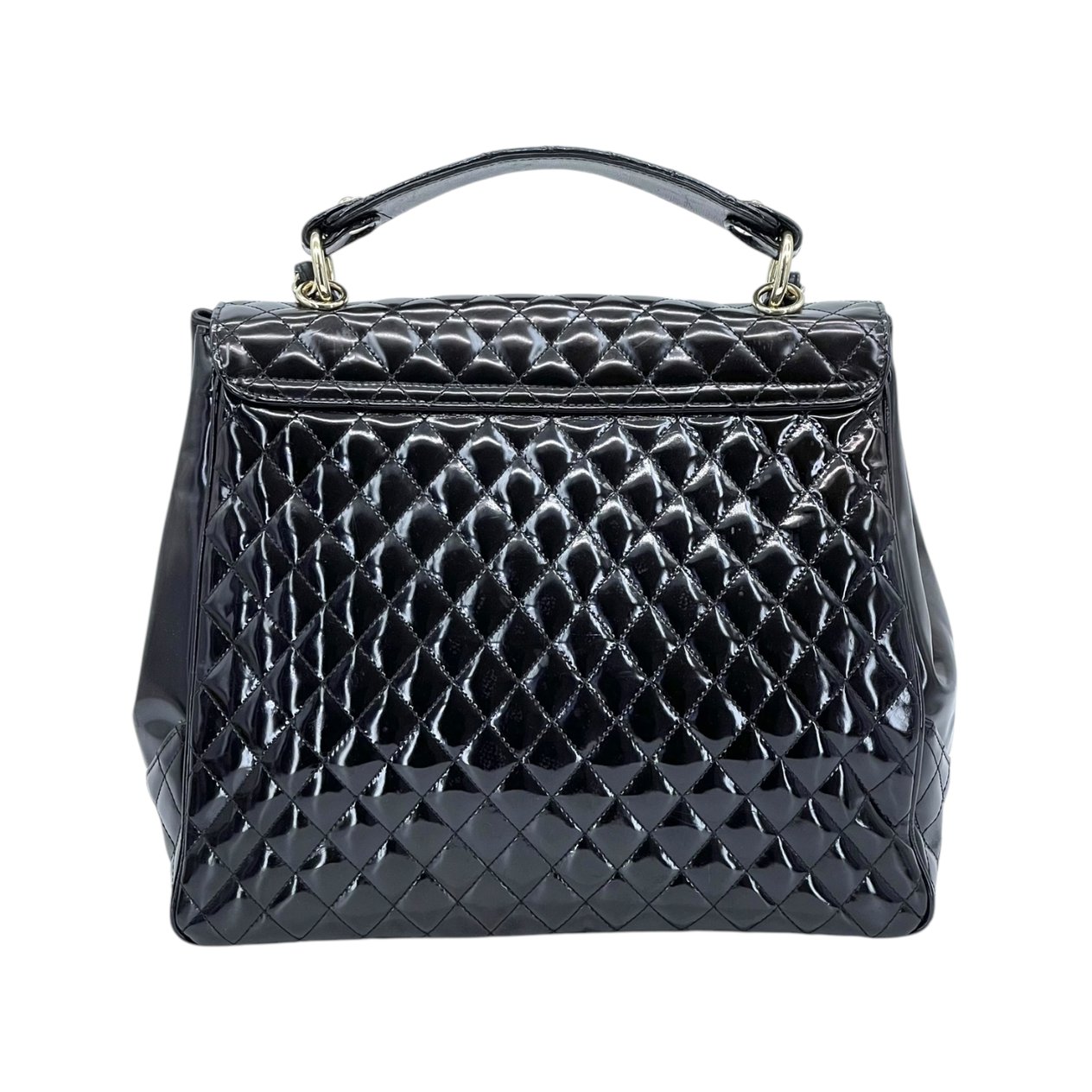  Chanel Glazed Lambskin Quilted Mademoiselle Kelly Top Handle Shoulder Bag CHANEL  