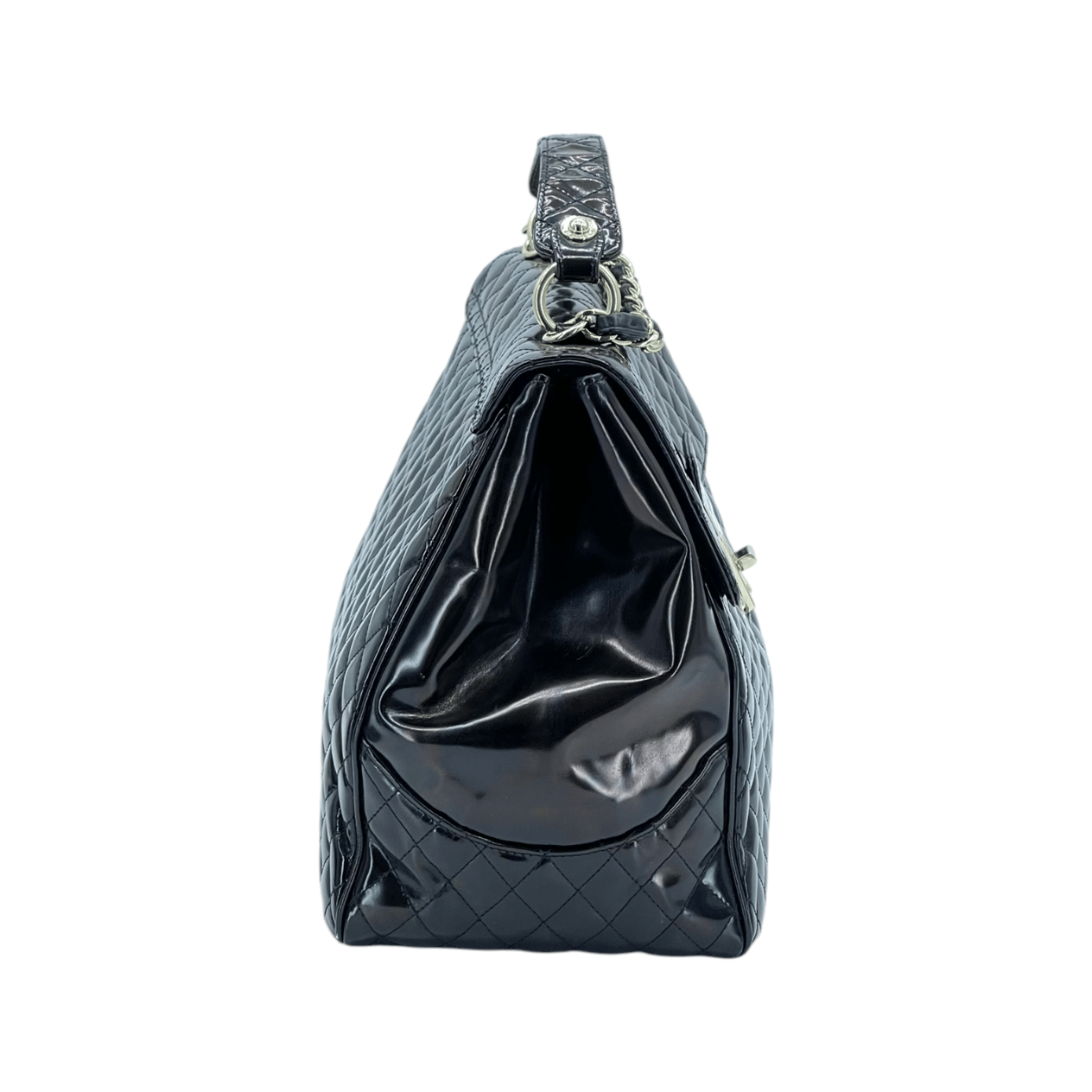  Chanel Glazed Lambskin Quilted Mademoiselle Kelly Top Handle Shoulder Bag CHANEL  