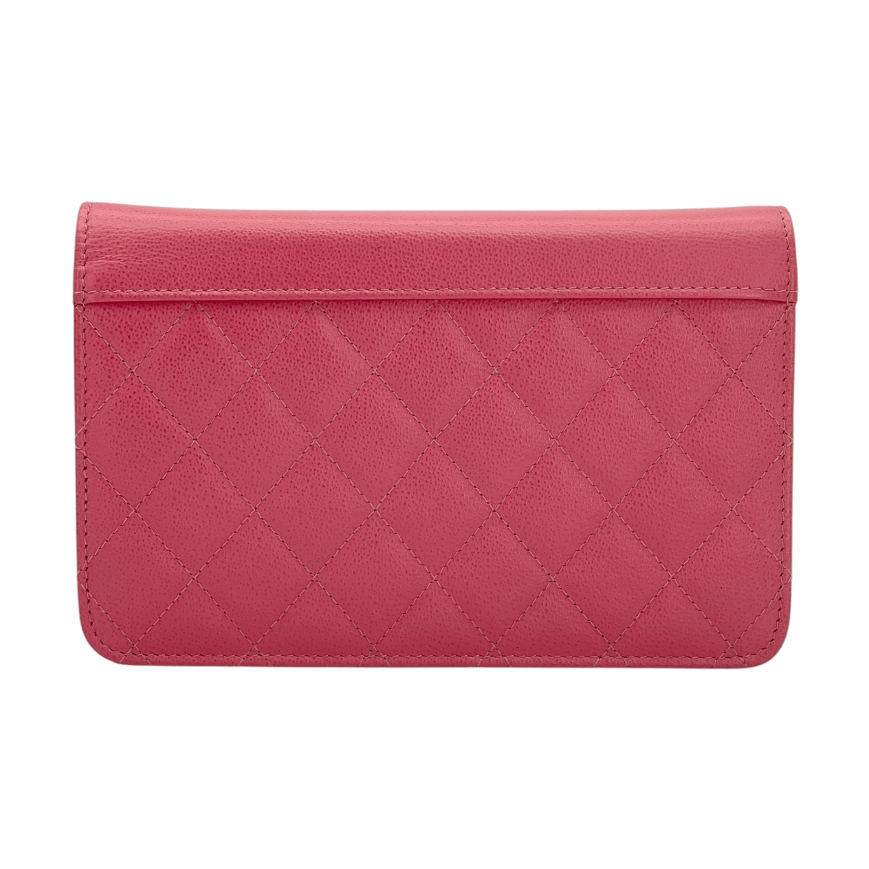  Chanel Pink Caviar Quilted Wallet On Chain CHANEL  