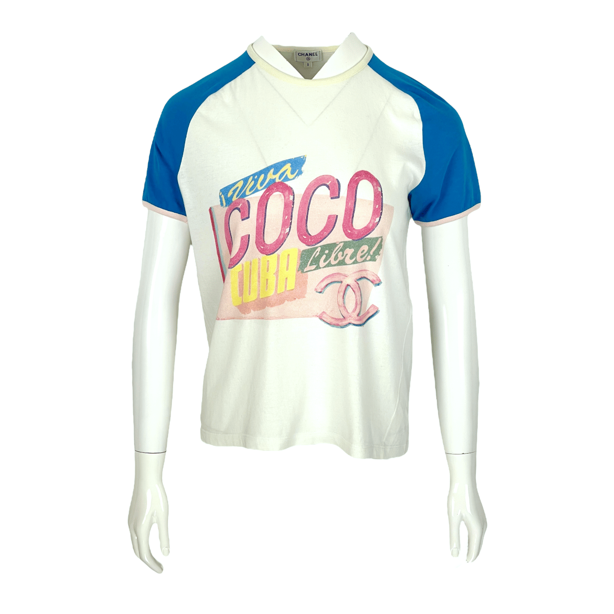  Chanel White Multicolor Viva Coco Cuba Libre Cotton Tshirt S CHANEL  