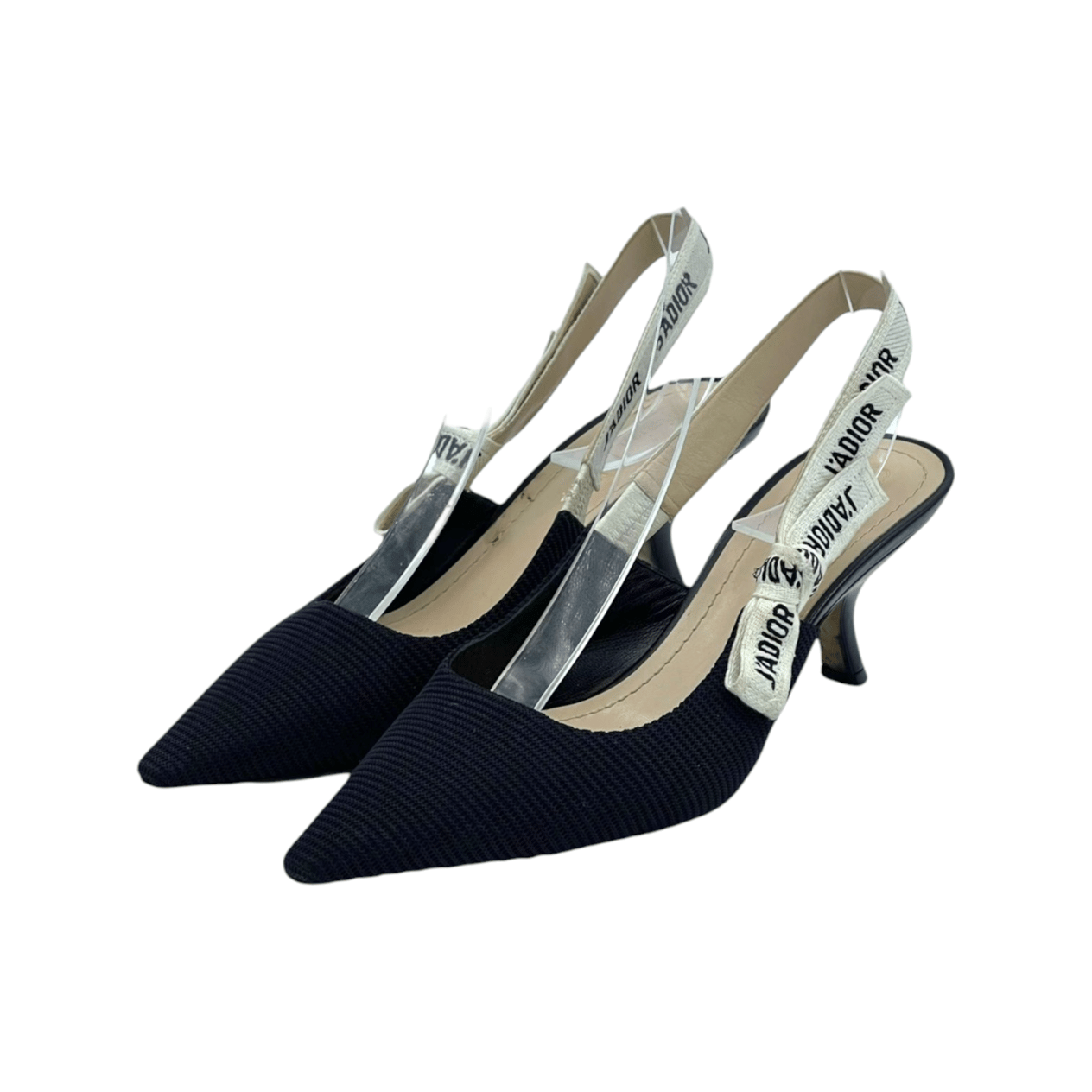  Christian Dior Black Technical Fabric Jadior Slingback Pumps 39 CHRISTIAN DIOR  