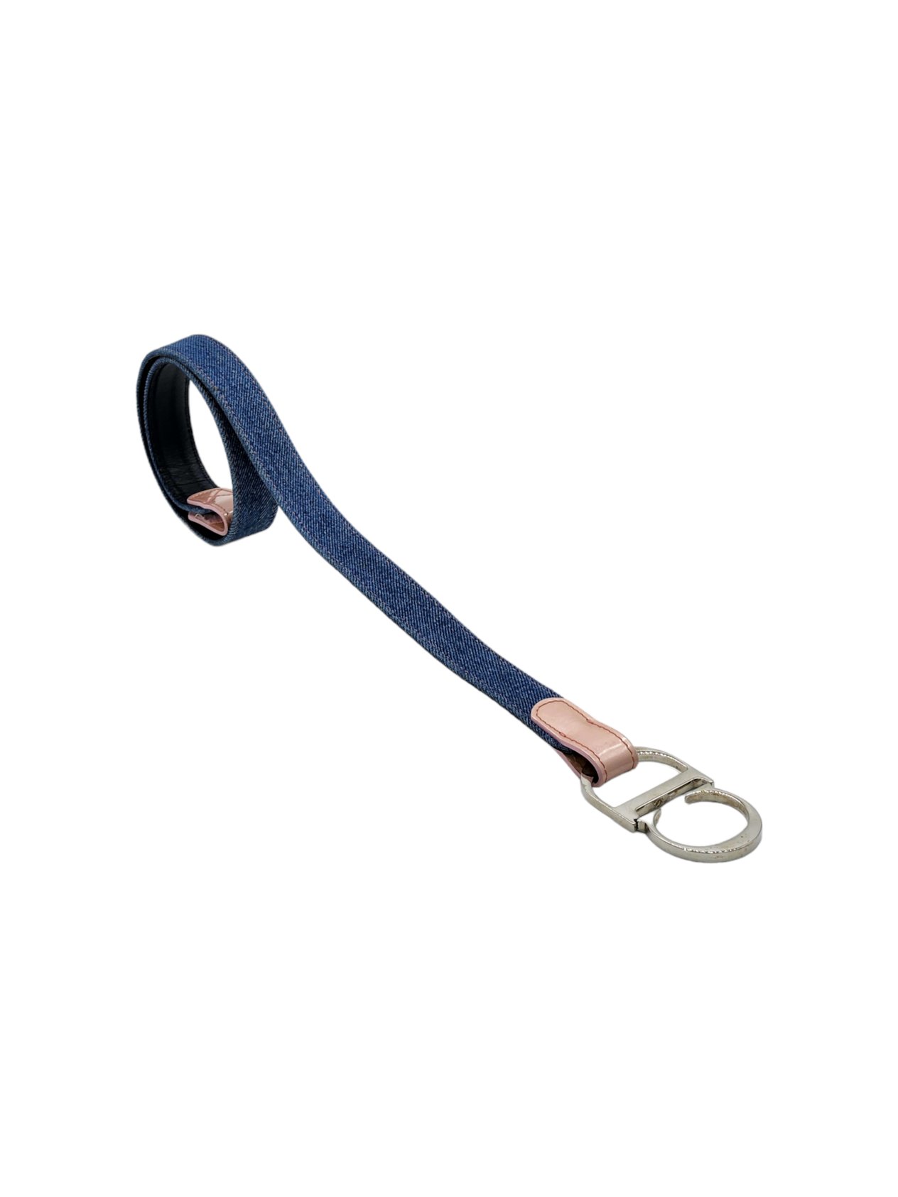  Christian Dior Blue Pink Denim Silver Belt 75 CHRISTIAN DIOR  
