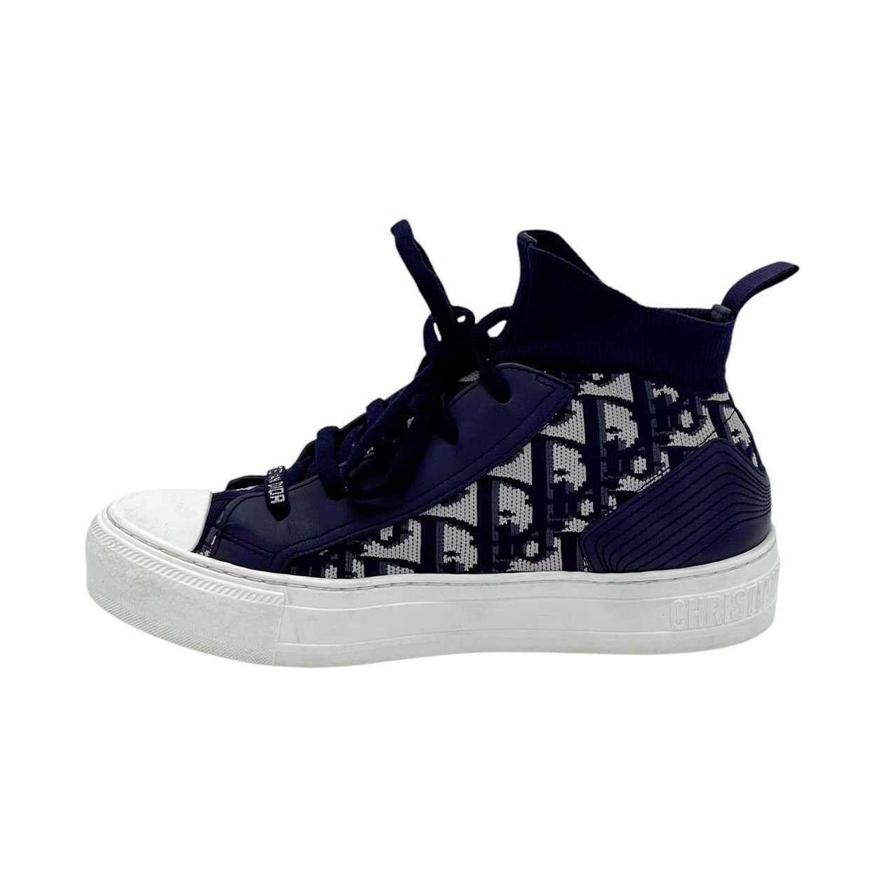  Christian Dior Deep Blue Dior Oblique Technical Mesh Calfskin Walk'n'Dior Sneakers 36 CHRISTIAN DIOR  