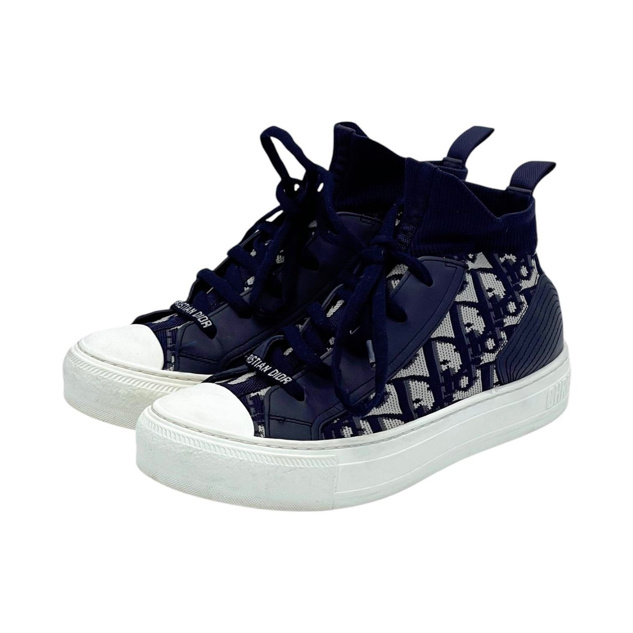  Christian Dior Deep Blue Dior Oblique Technical Mesh Calfskin Walk'n'Dior Sneakers 36 CHRISTIAN DIOR  