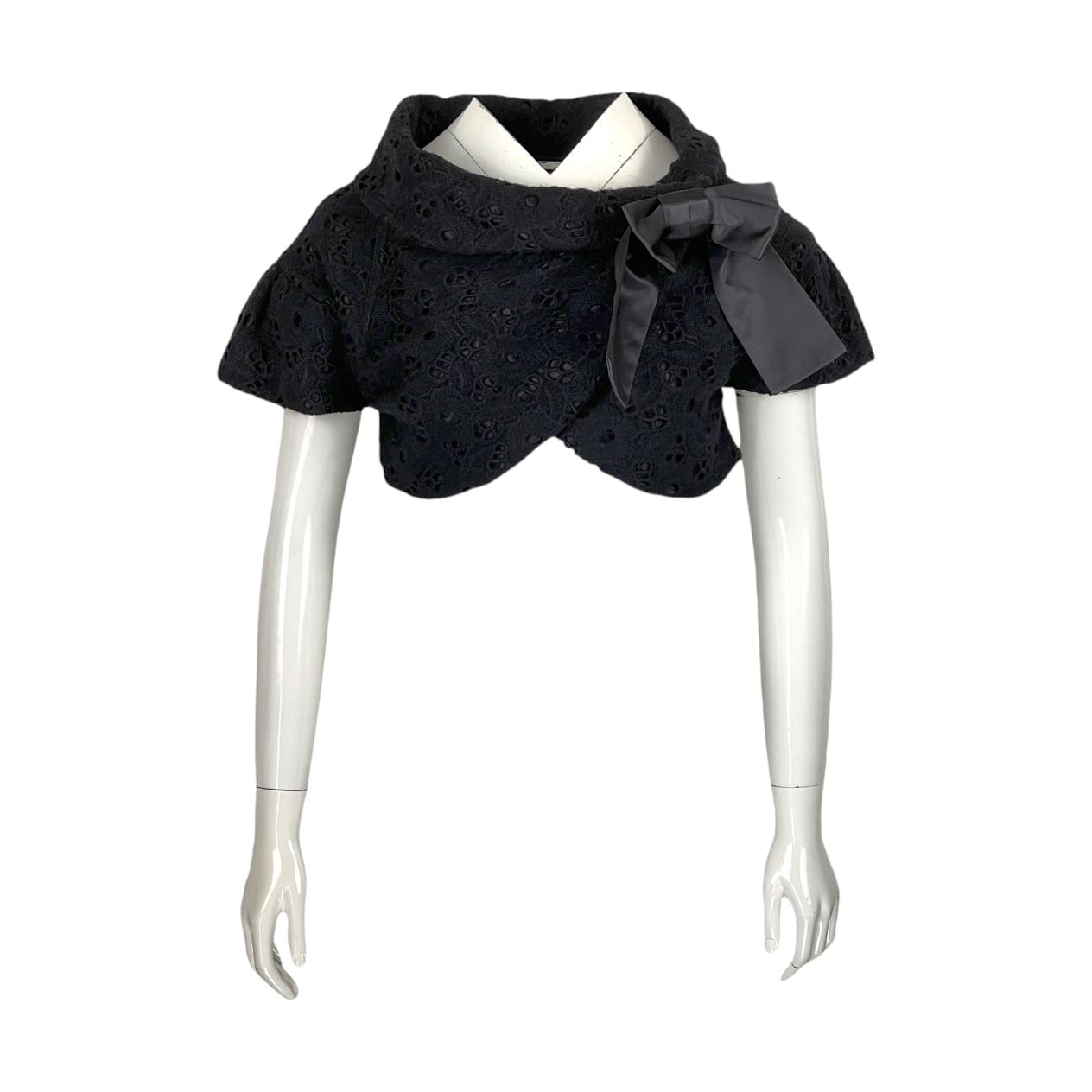  Dolce Gabbana Black Festoon Bow Bolero IT38 DOLCE & GABBANA  