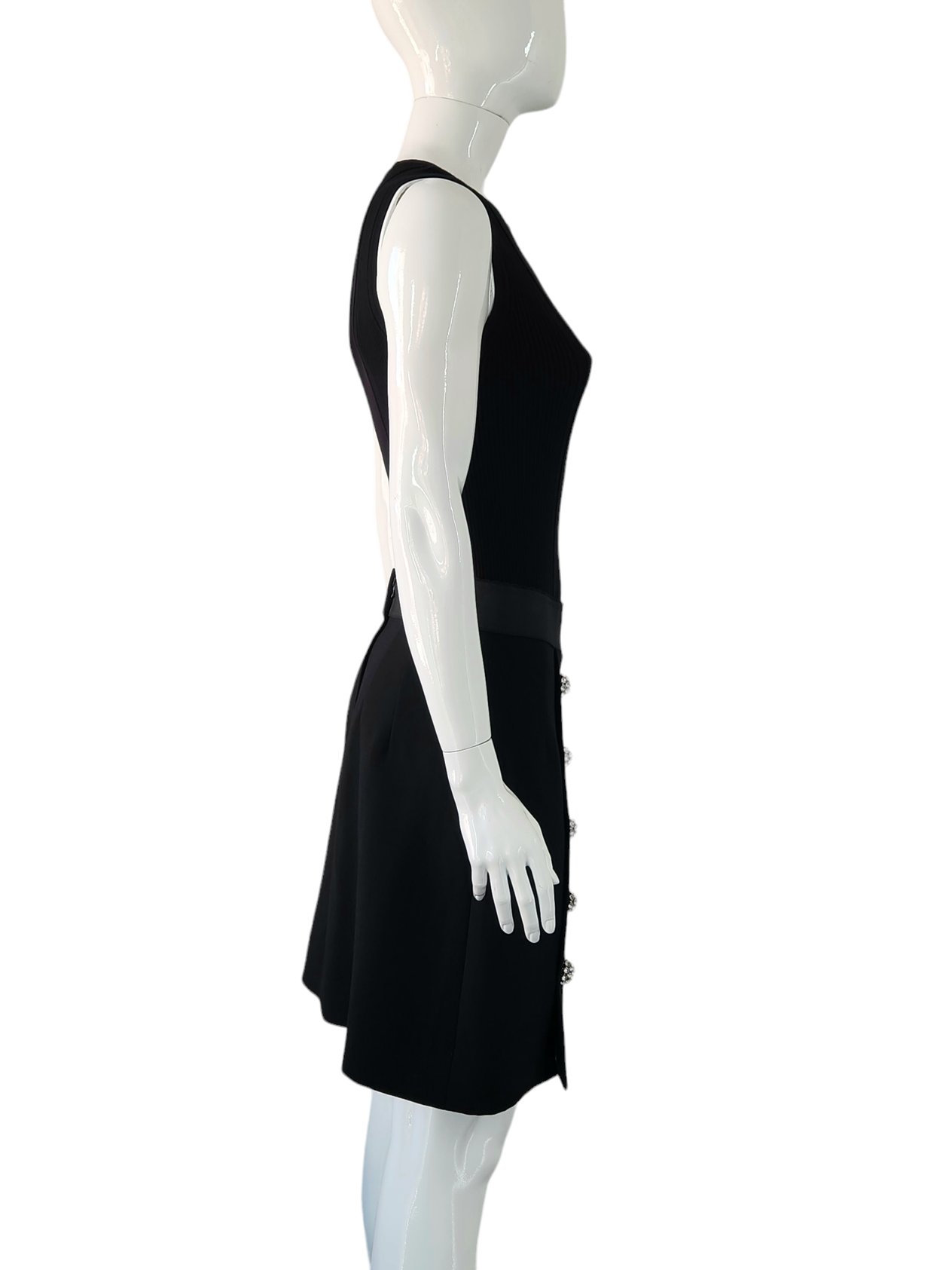  Dolce Gabbana Black Silver Stone Skirt IT42 DOLCE & GABBANA  