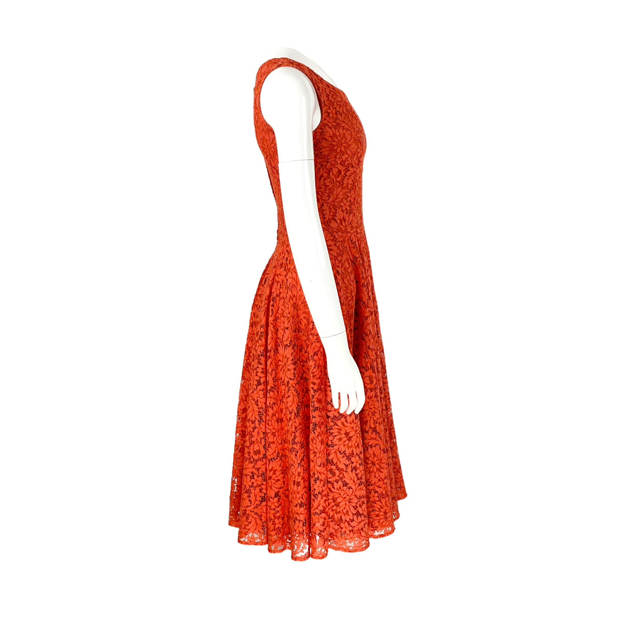  Dolce Gabbana Coral Lace Sleeveless Dress IT38 DOLCE & GABBANA  