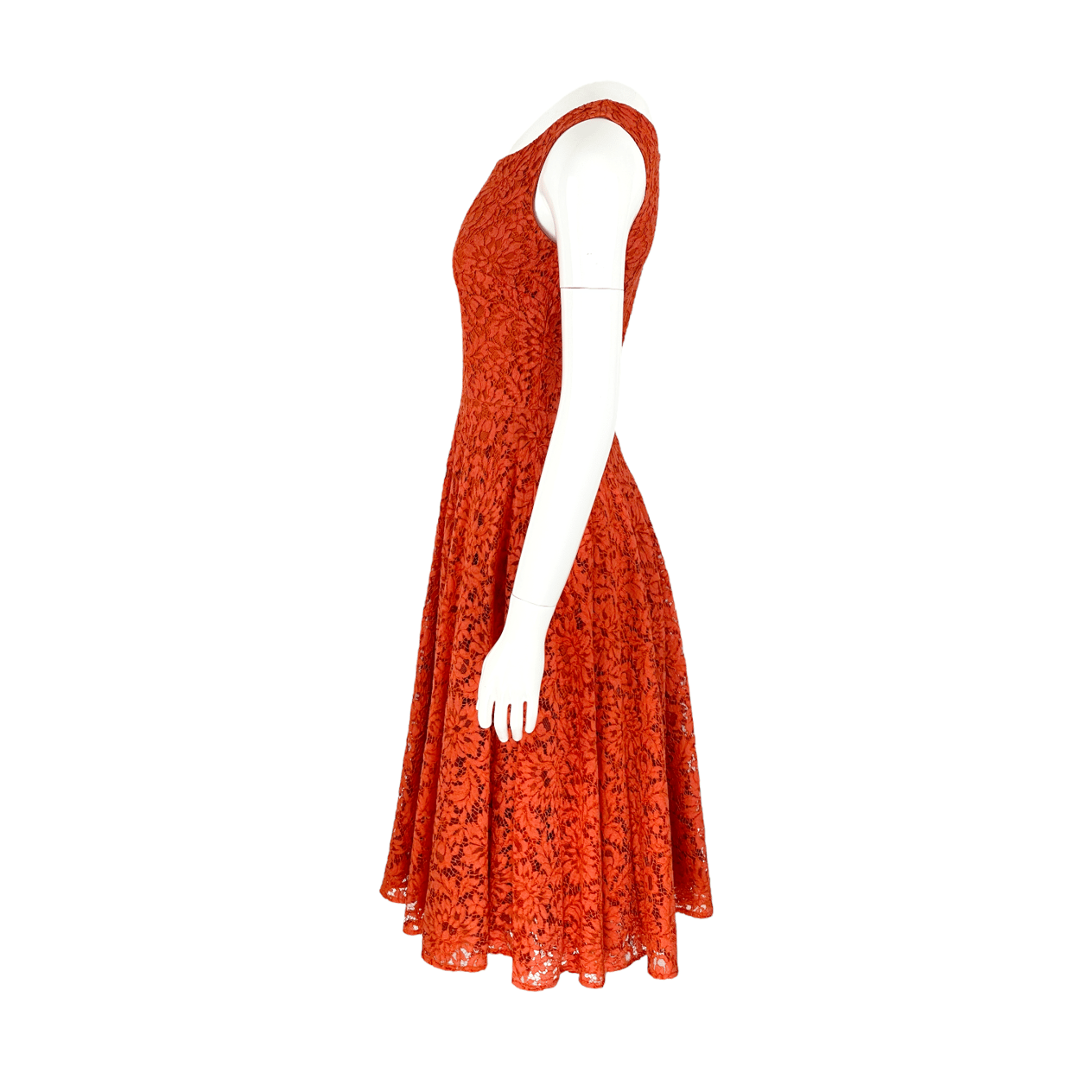  Dolce Gabbana Coral Lace Sleeveless Dress IT38 DOLCE & GABBANA  