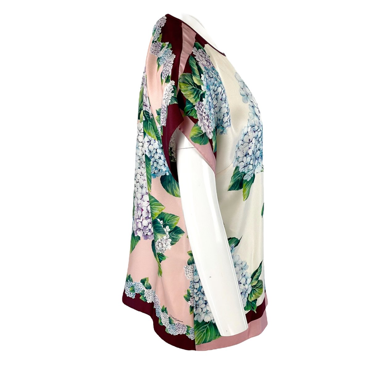  Dolce Gabbana Multicolor Ortensia Print Silk Blouse IT40 DOLCE & GABBANA  