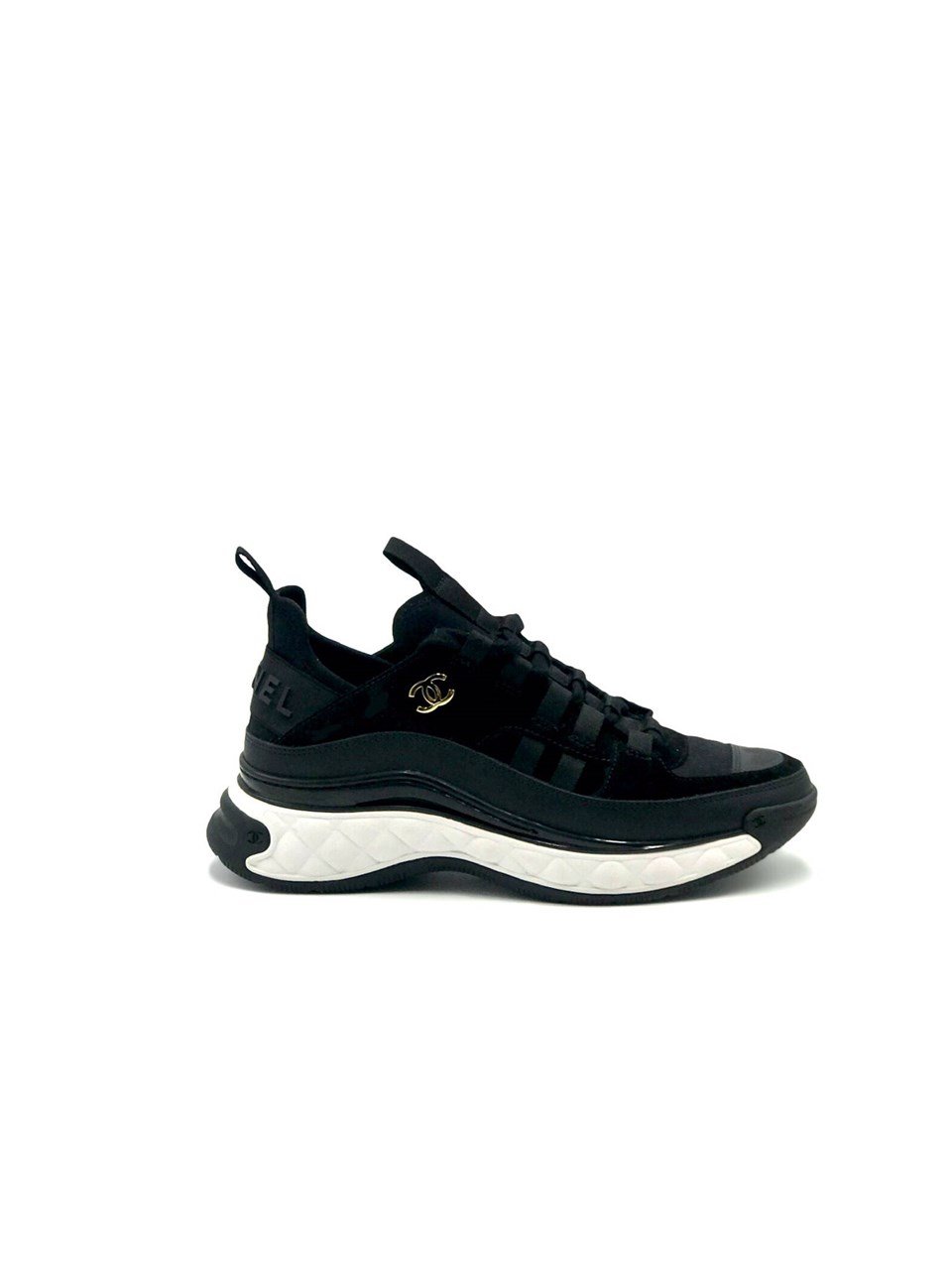 Fabric Calfskin Suede CC Sneaker Chanel