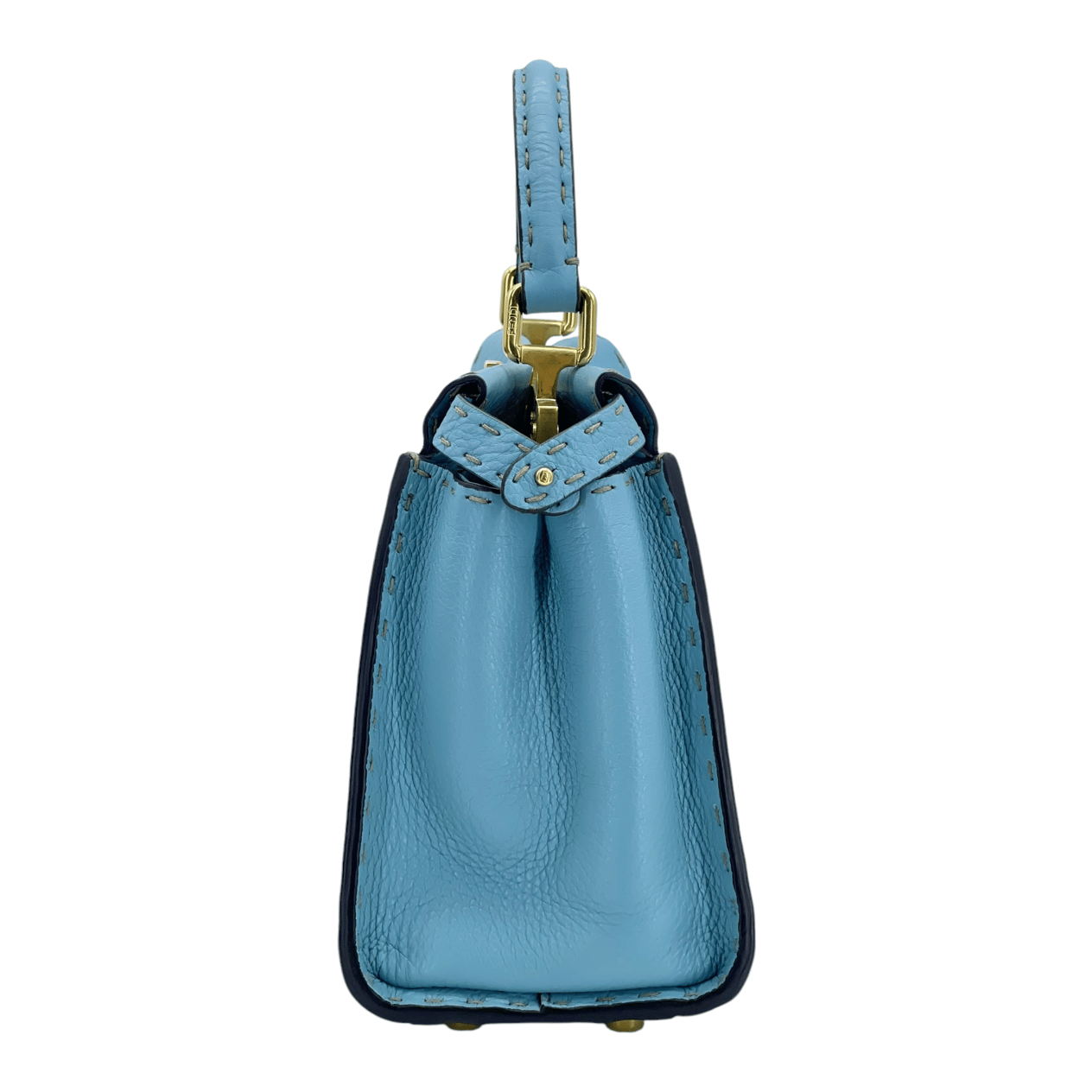  Fendi Light Blue Calfskin Mini Peekaboo Bag FENDI  