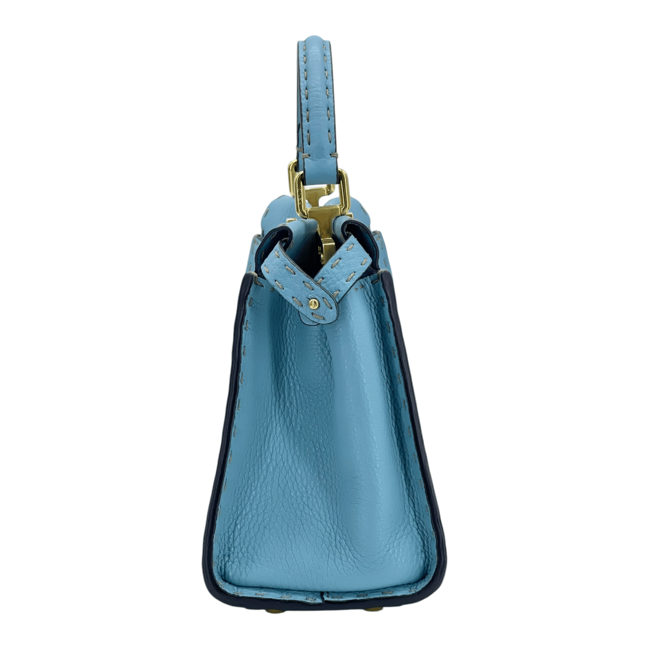  Fendi Light Blue Calfskin Mini Peekaboo Bag FENDI  