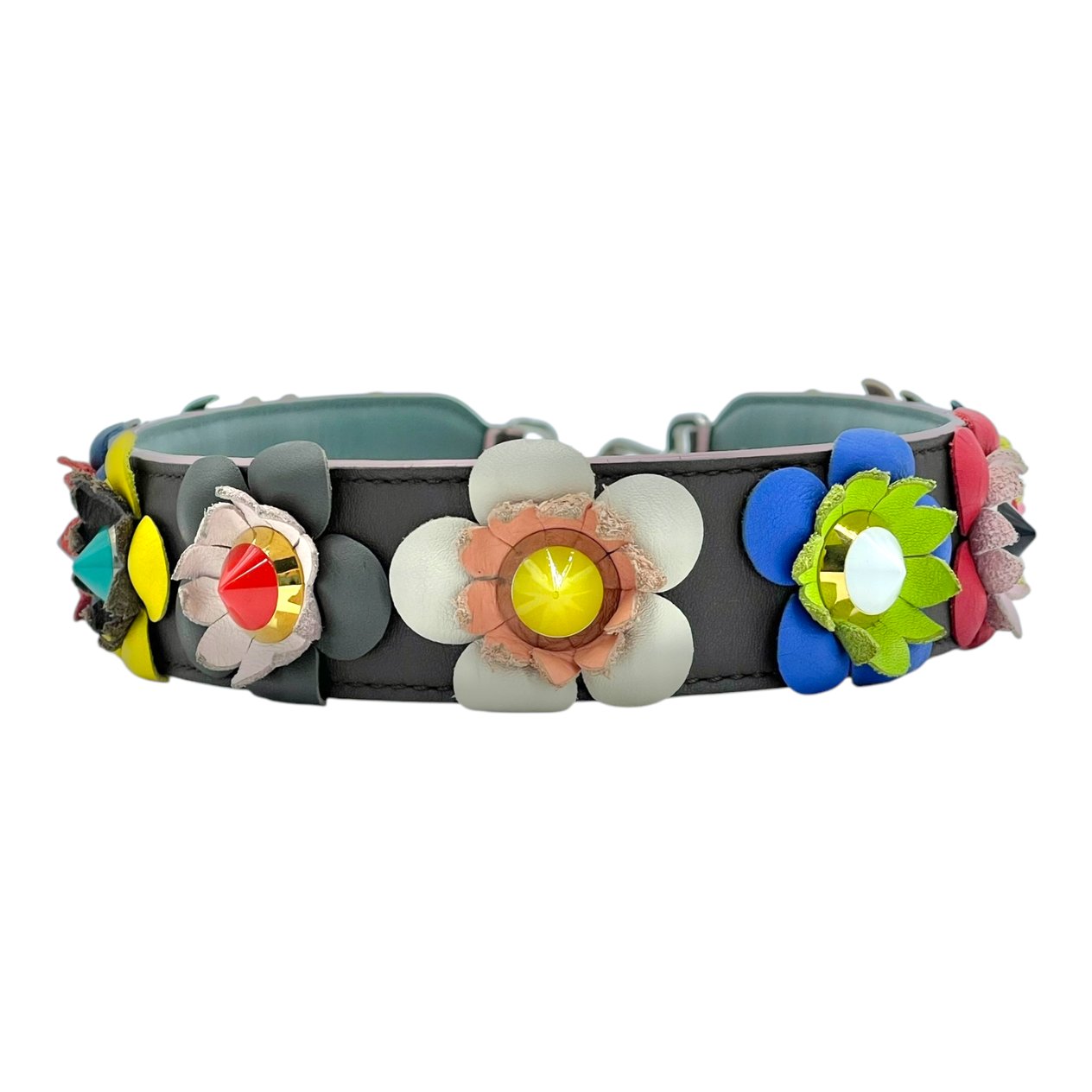  Fendi Multicolor Leather Flower Bag Strap FENDI  