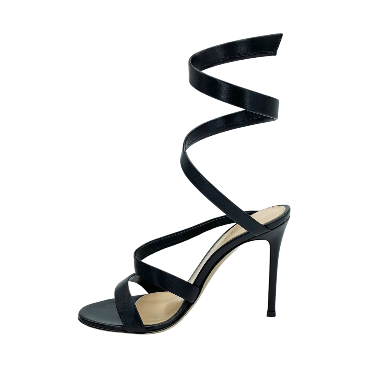  Gianvito Rossi Black Leather Opera Sandals 37 GIANVITO ROSSI  