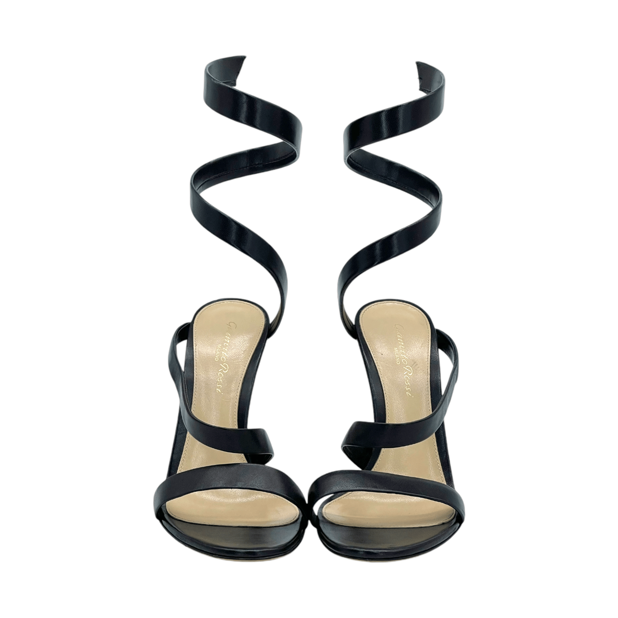  Gianvito Rossi Black Leather Opera Sandals 37 GIANVITO ROSSI  