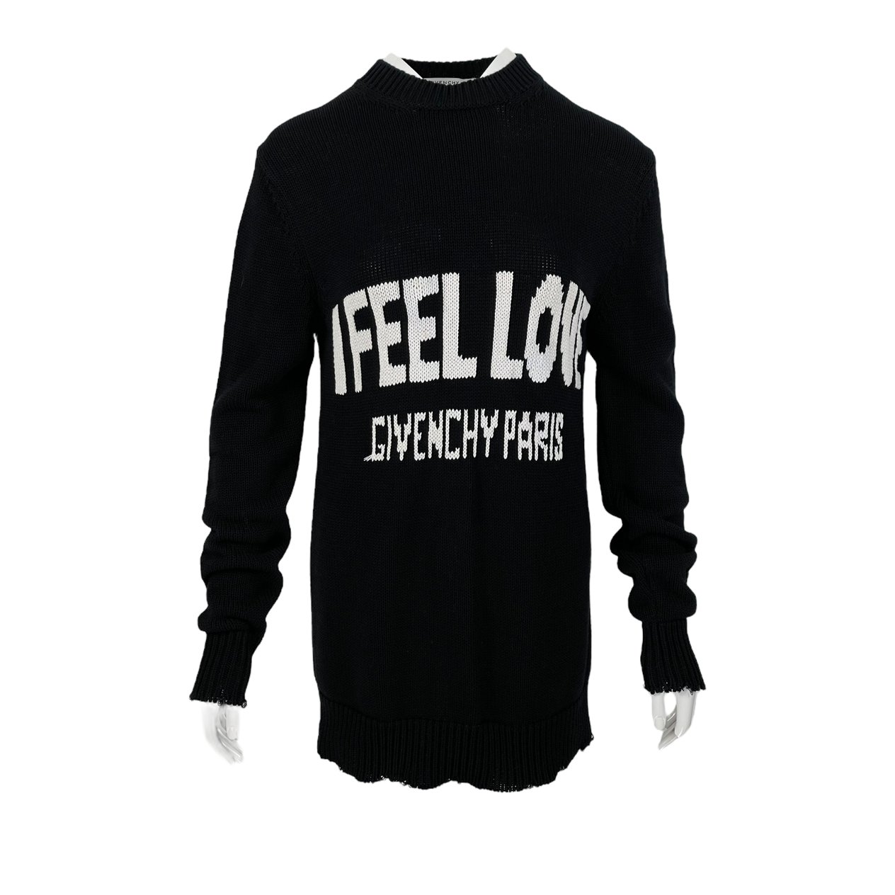  Givenchy Black White I Feel Love You Sweater XS GIVENCHY  