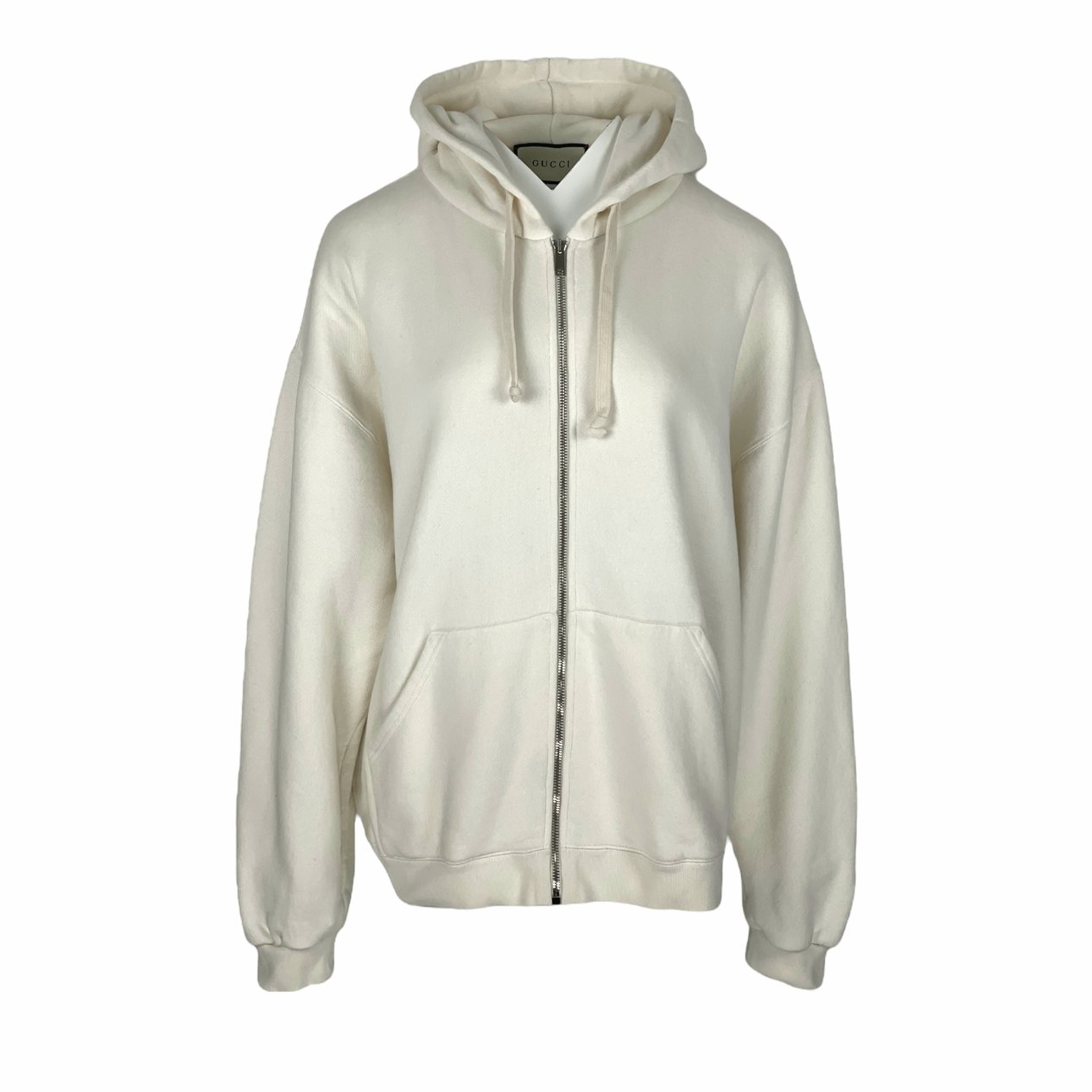  Gucci White Back Block Zip Hoodie M GUCCI  