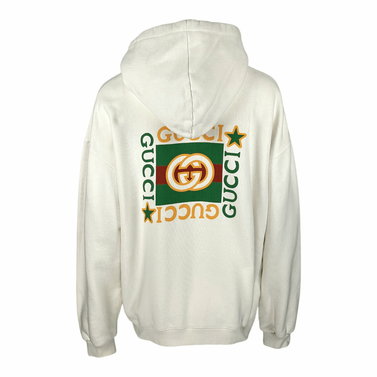  Gucci White Back Block Zip Hoodie M GUCCI  
