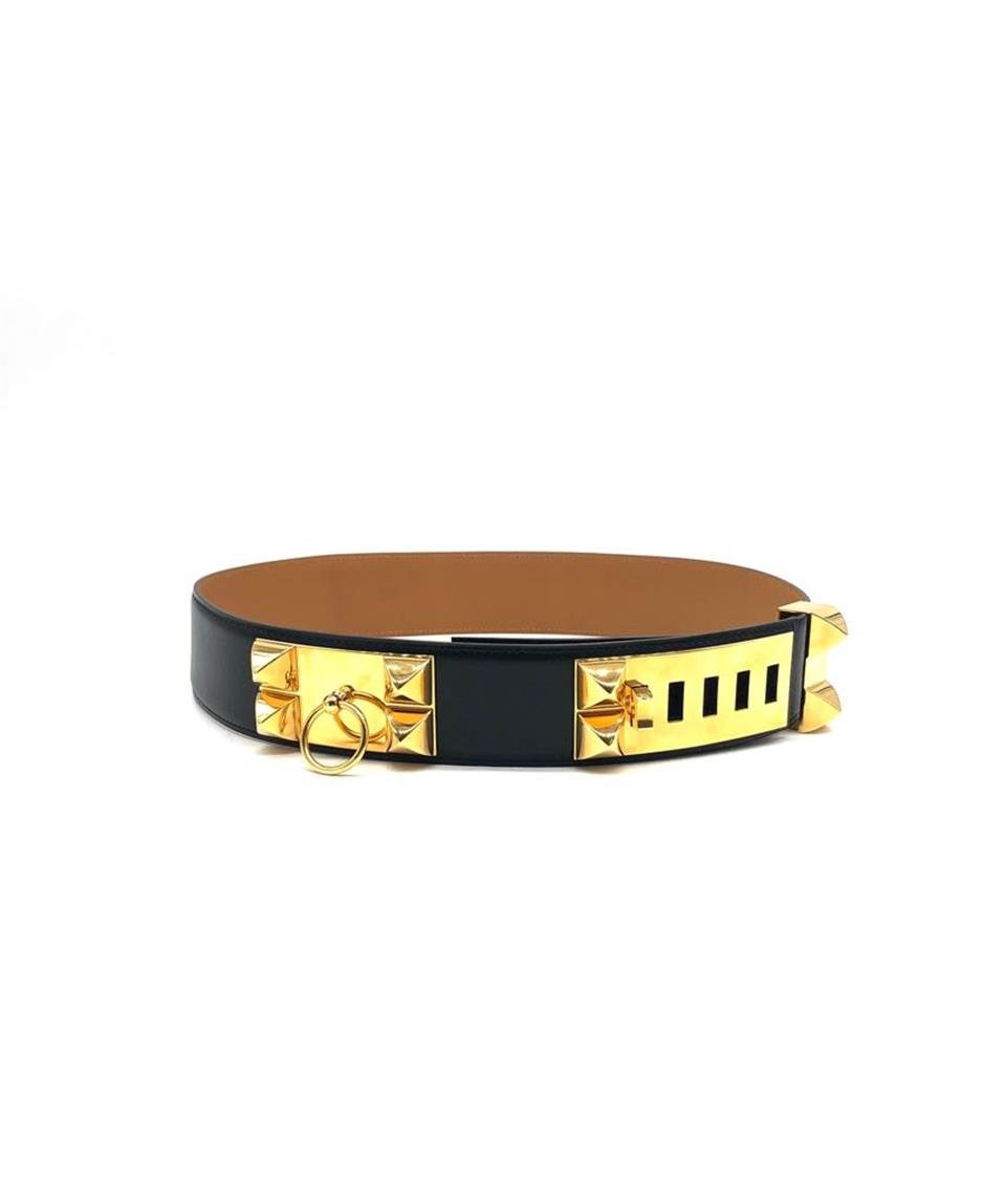  Hermes 2007 Collier De Chien Siyah Gold Kemer 85 HERMES  