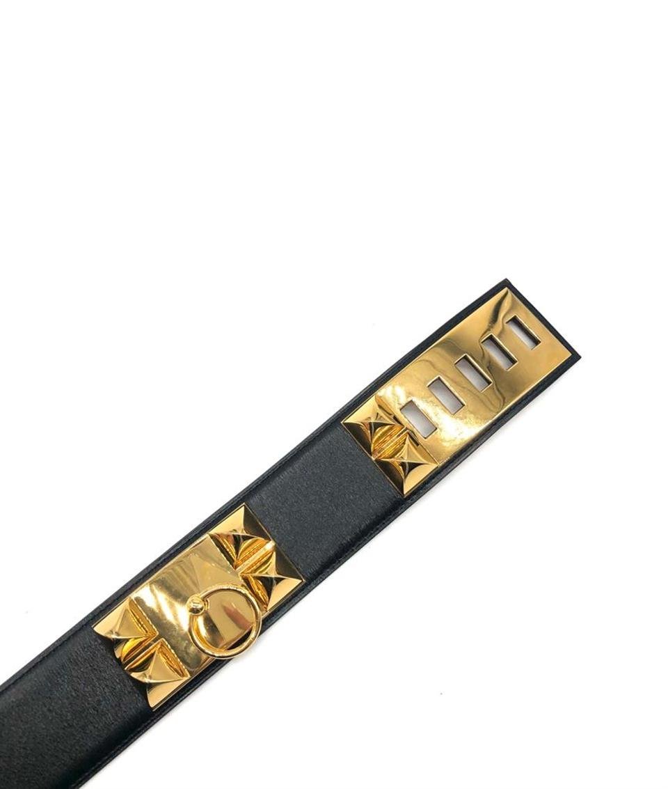  Hermes 2007 Collier De Chien Siyah Gold Kemer 85 HERMES  