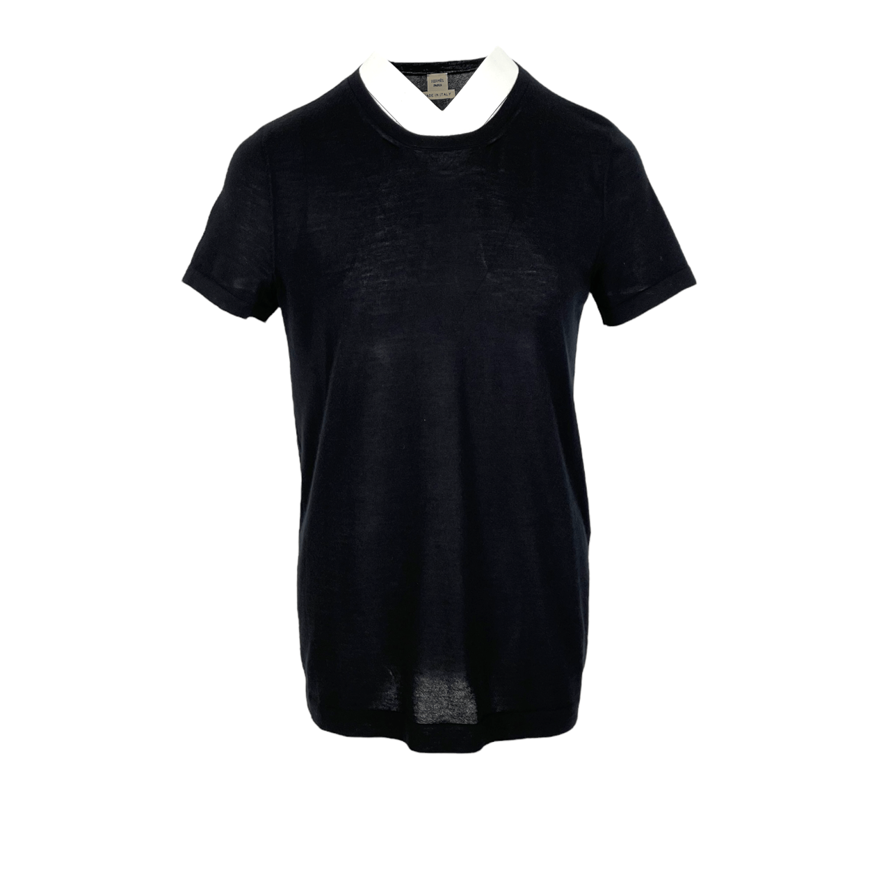 Hermes Black Cashmere Tshirt 38 HERMES  
