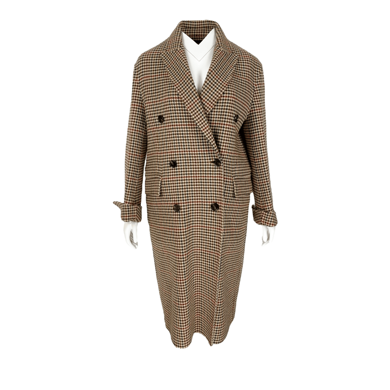  Joseph Beige Brown Wool Plaid Coat 32 JOSEPH  