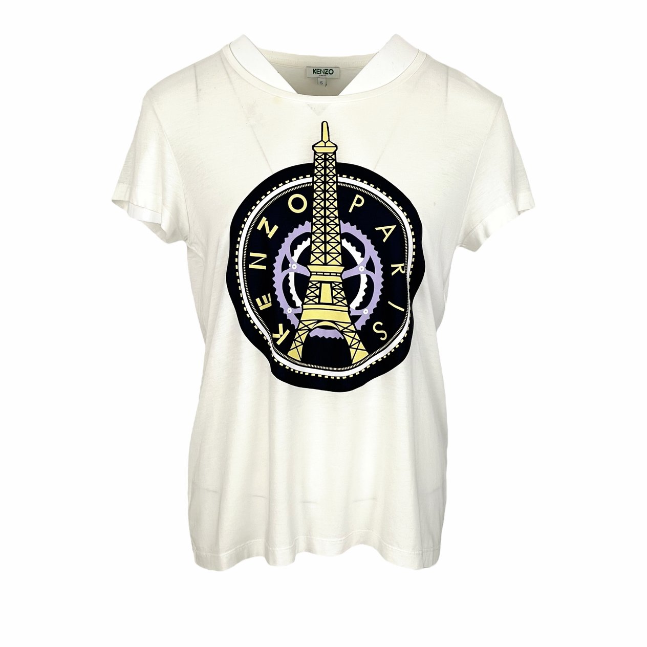  Kenzo Eiffel Tower Print White Tshirt S  KENZO  