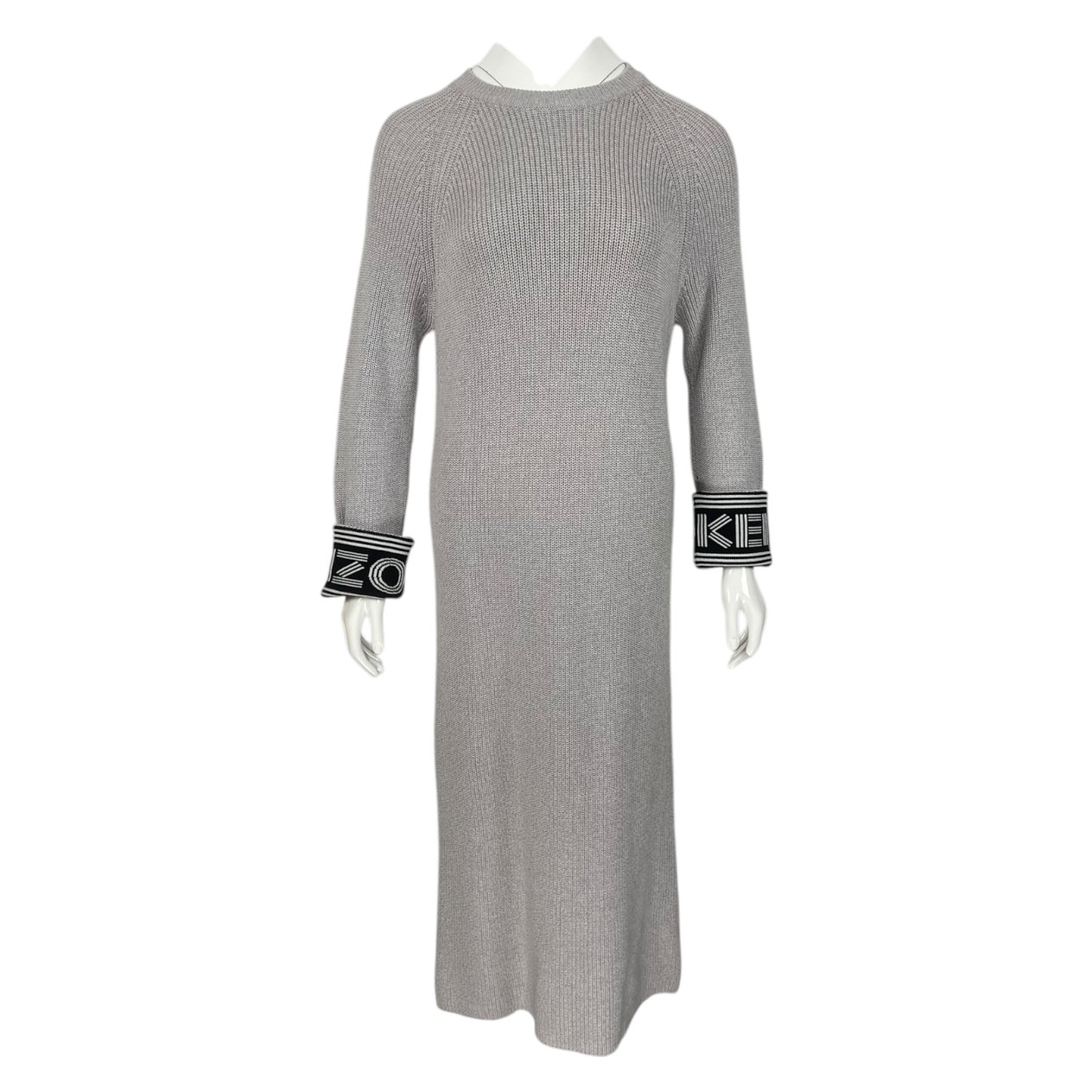  Kenzo Grey Long Wool Dress S KENZO  
