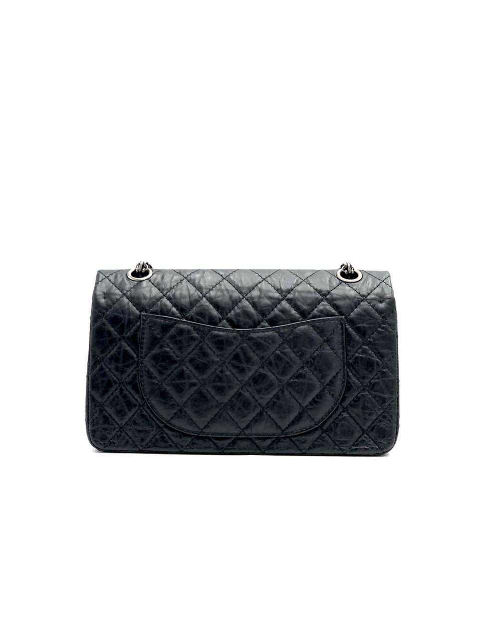  LIMITED EDITION BLACK ANTIQUED LAMBSKIN LEATHER LUCKY CHARM DOUBLE FLAP BAG Chanel  