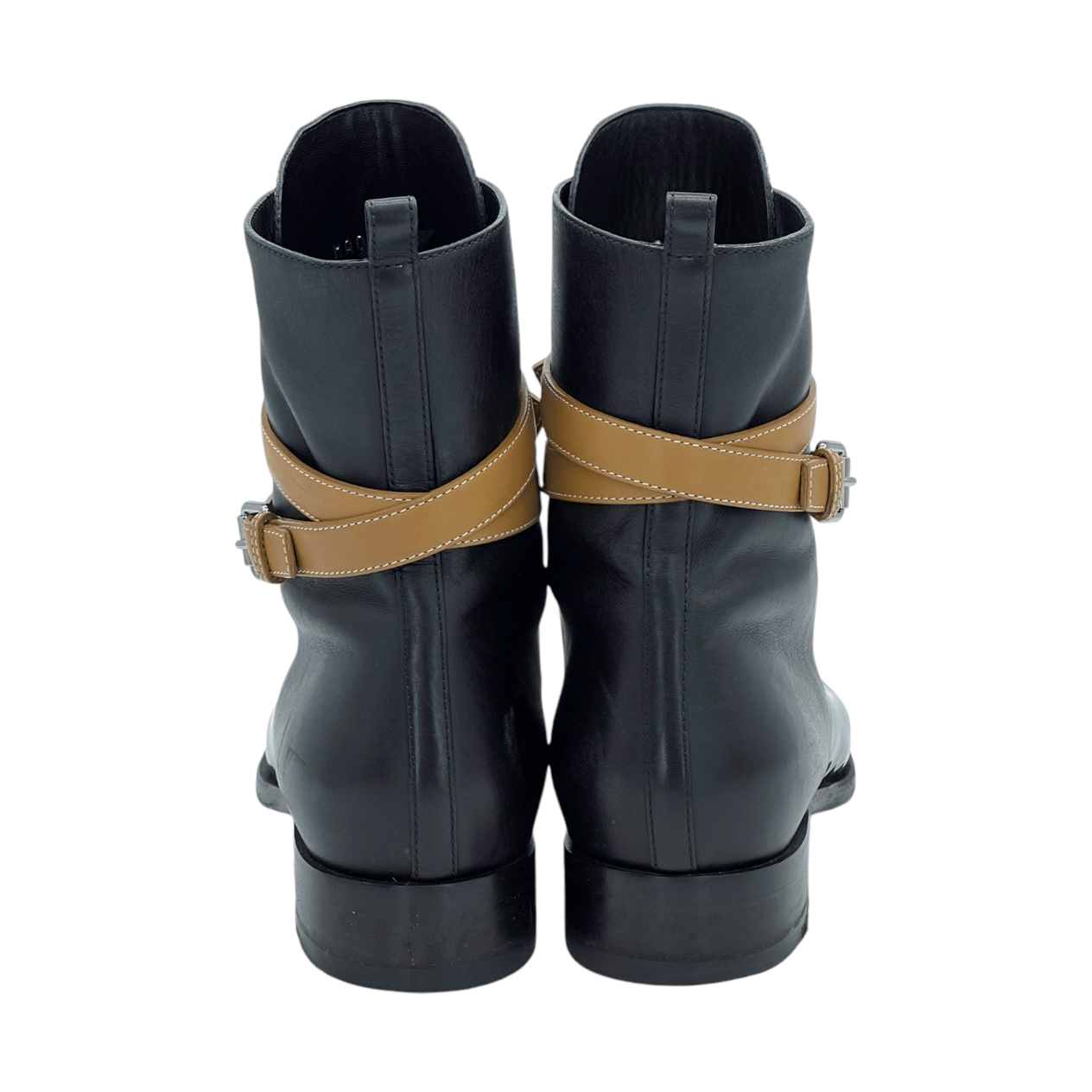  Louis Vuitton Black Patent Leather Double Strap Ankle Boots 40 LOUIS VUITTON  