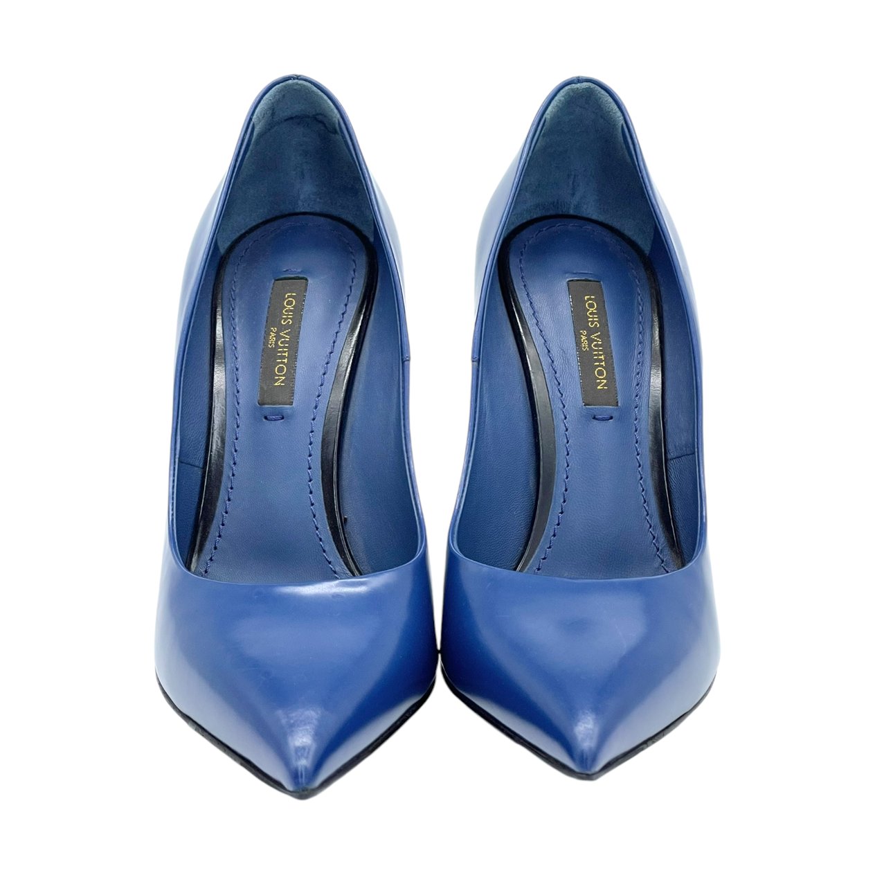  Louis Vuitton Blue Leather Eyeline Pumps 34.5 LOUIS VUITTON  