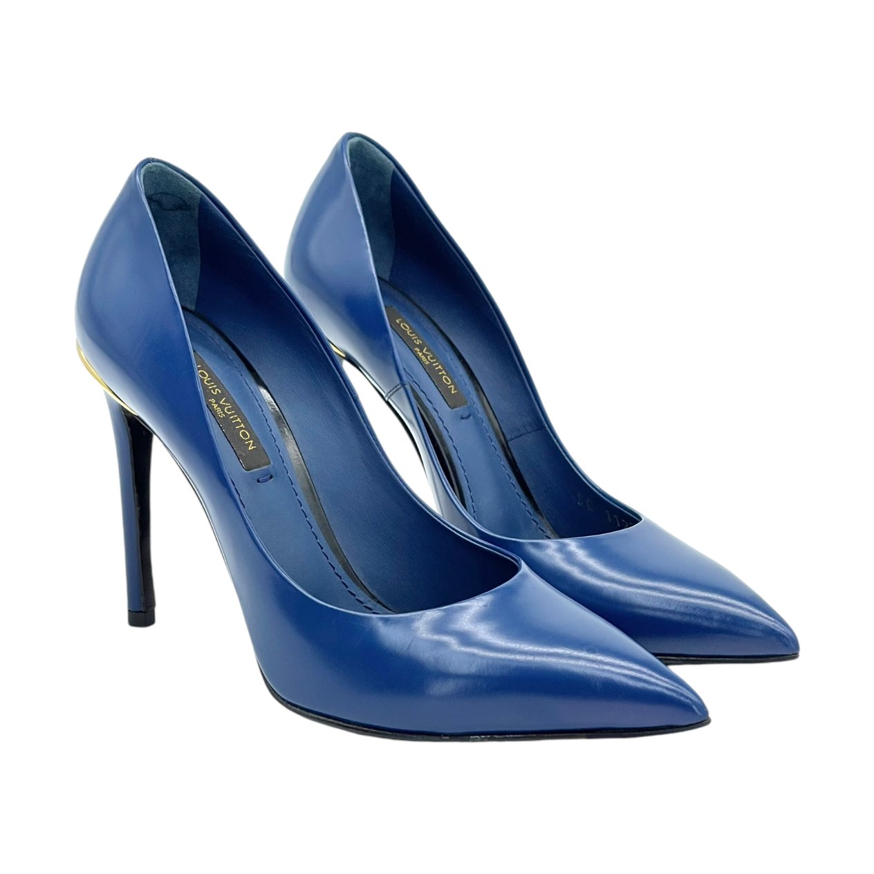  Louis Vuitton Blue Leather Eyeline Pumps 34.5 LOUIS VUITTON  