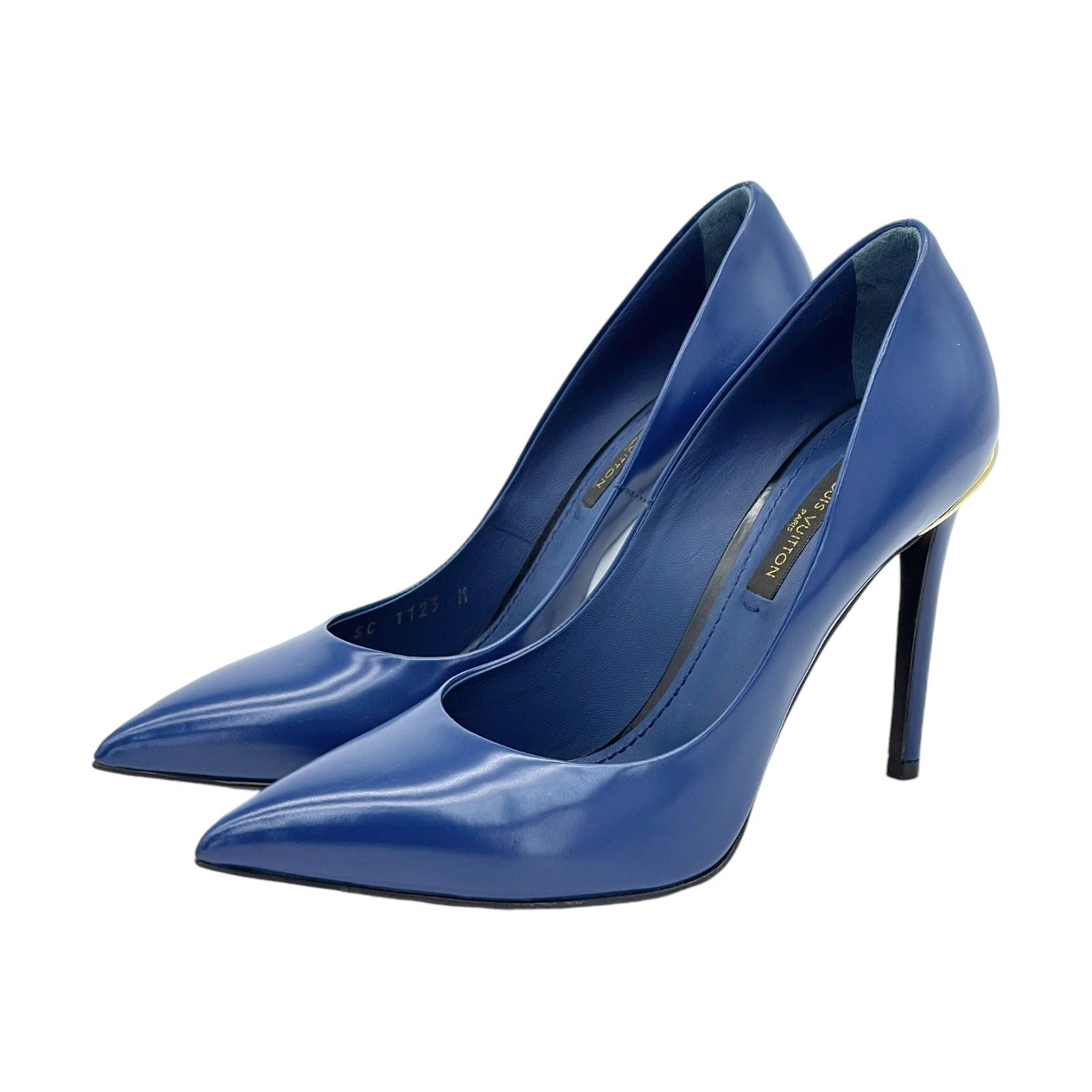  Louis Vuitton Blue Leather Eyeline Pumps 34.5 LOUIS VUITTON  