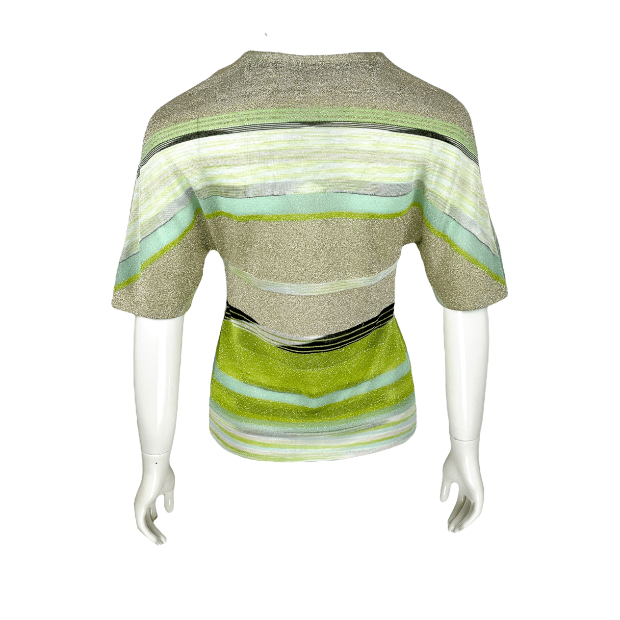  Missoni Light Green Grey V Neck Tshirt IT40 MISSONI  