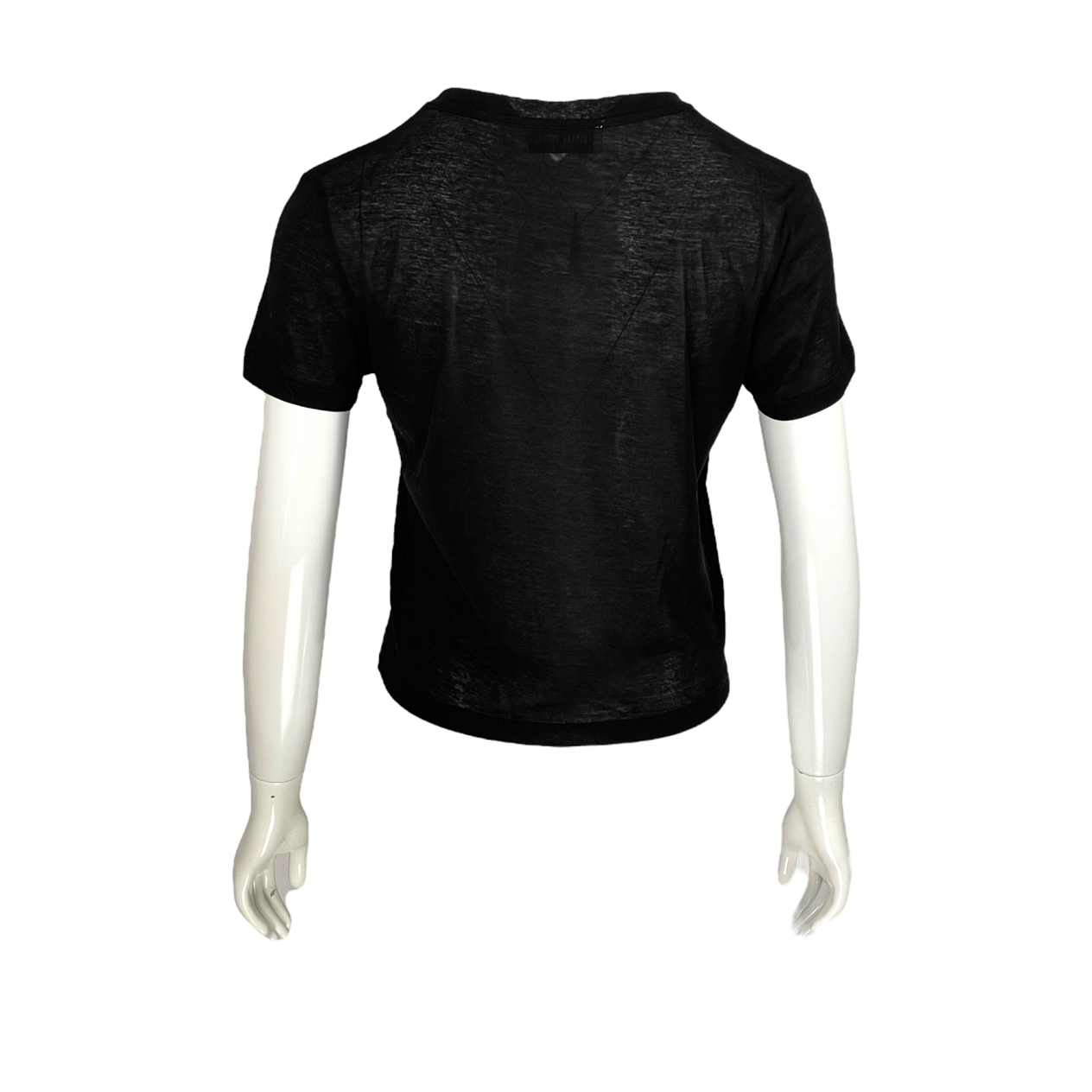  Miu Miu Black Ribbed Jersey Tshirt M MIU MIU  