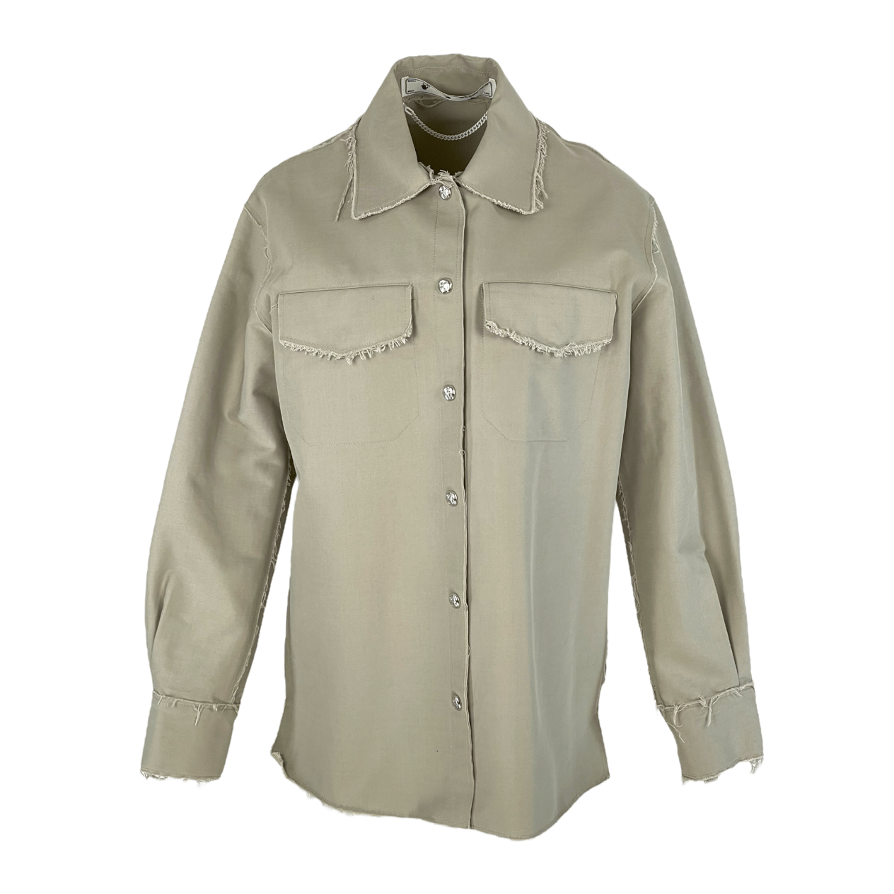  Off White Beige Twill Shirt Jacket IT42 OFF-WHITE  