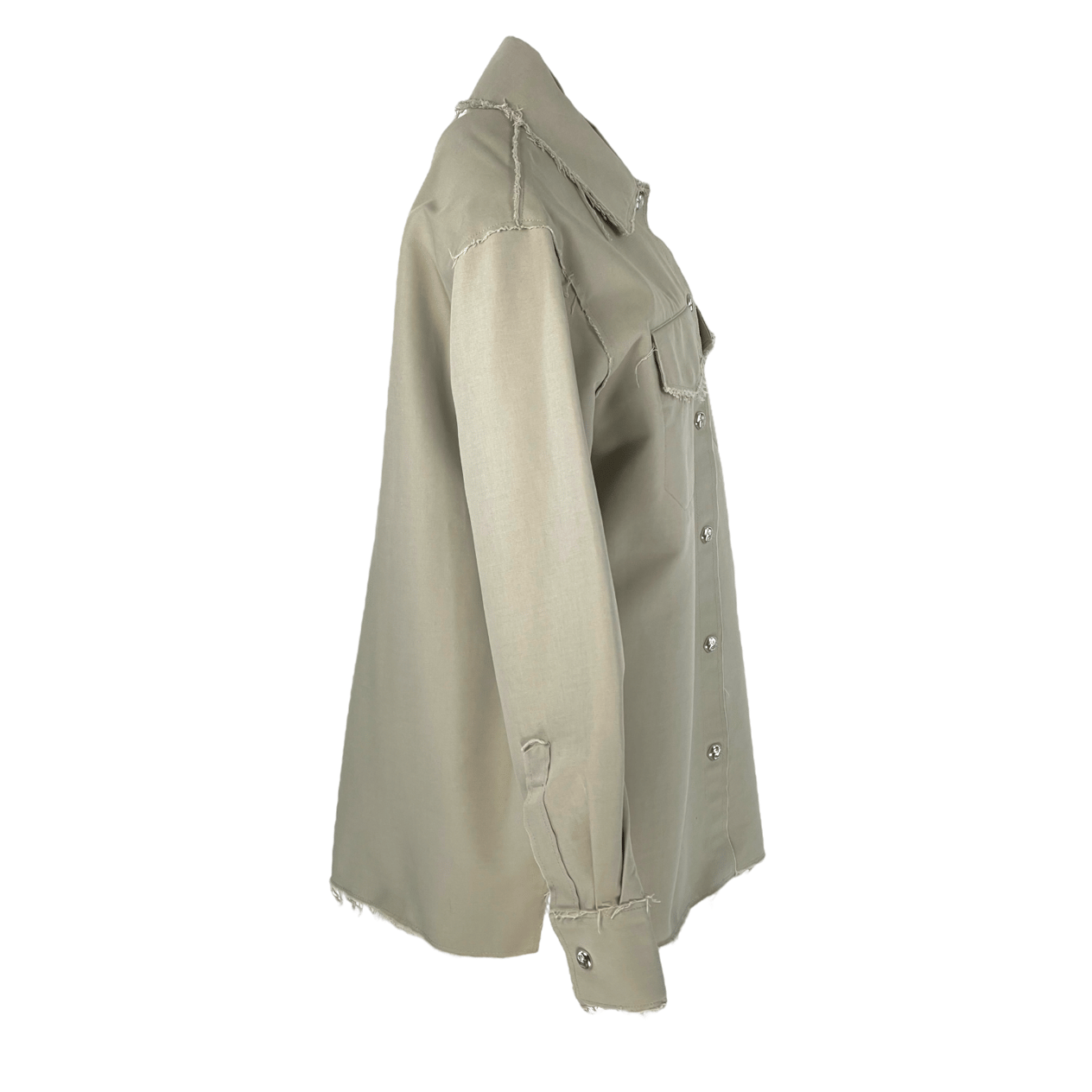  Off White Beige Twill Shirt Jacket IT42 OFF-WHITE  