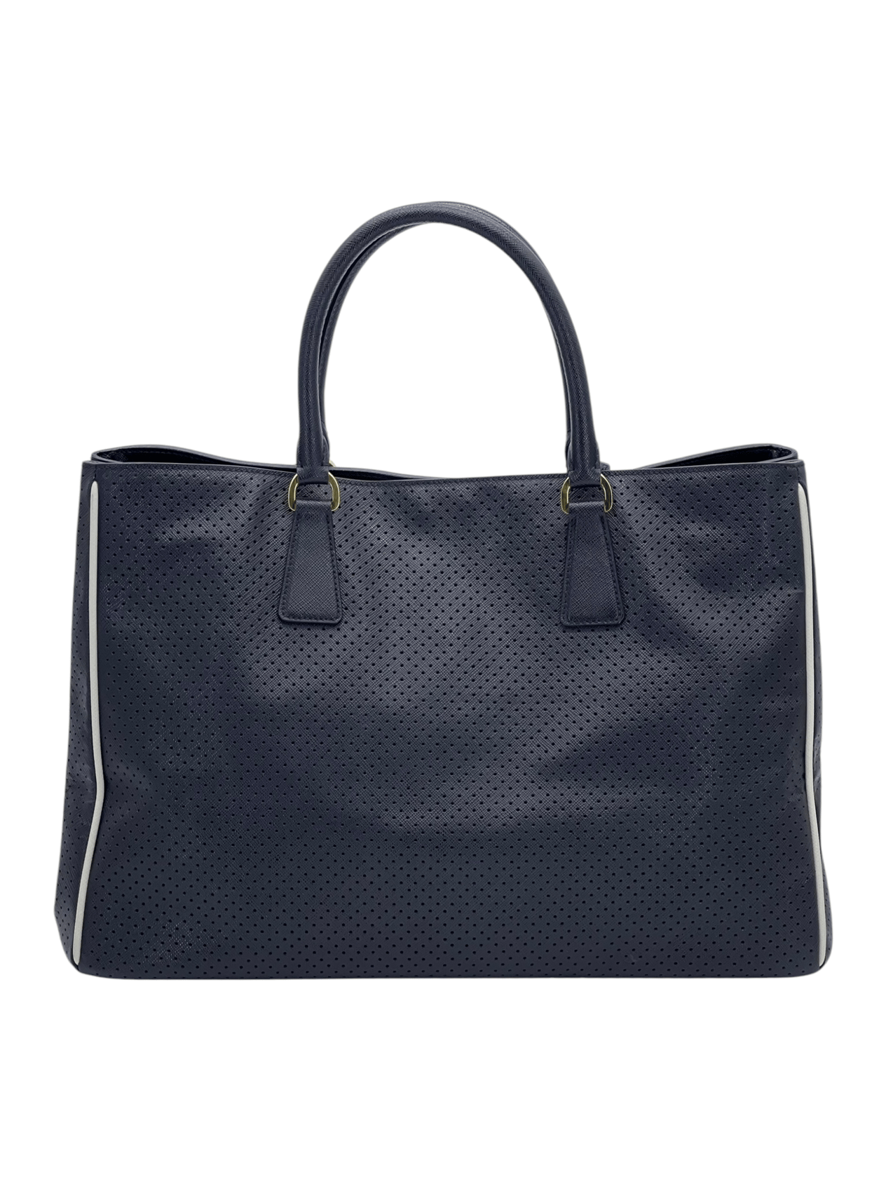  Prada Black Perforated Saffiano Leather Galleria Handbag PRADA  