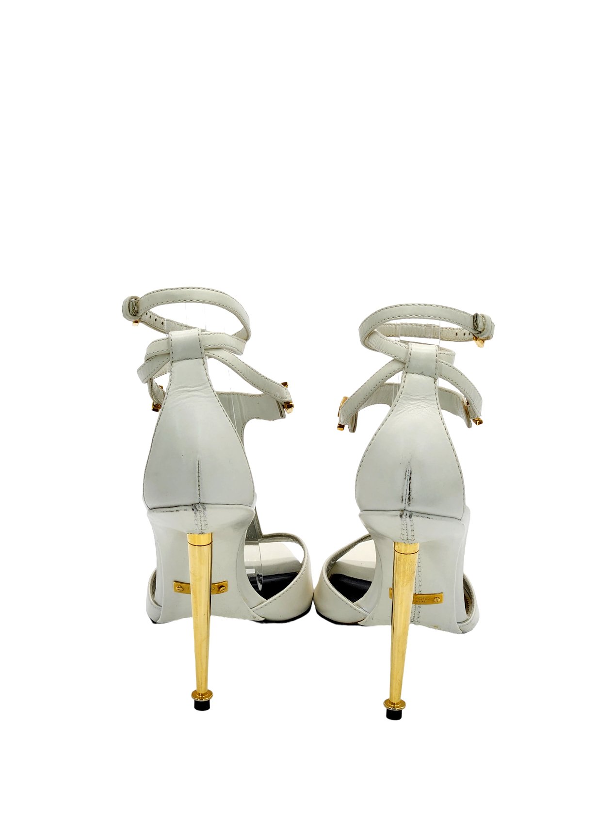  Tom Ford White Leather T-Bar Ankle Strap Sandals 36 TOM FORD  