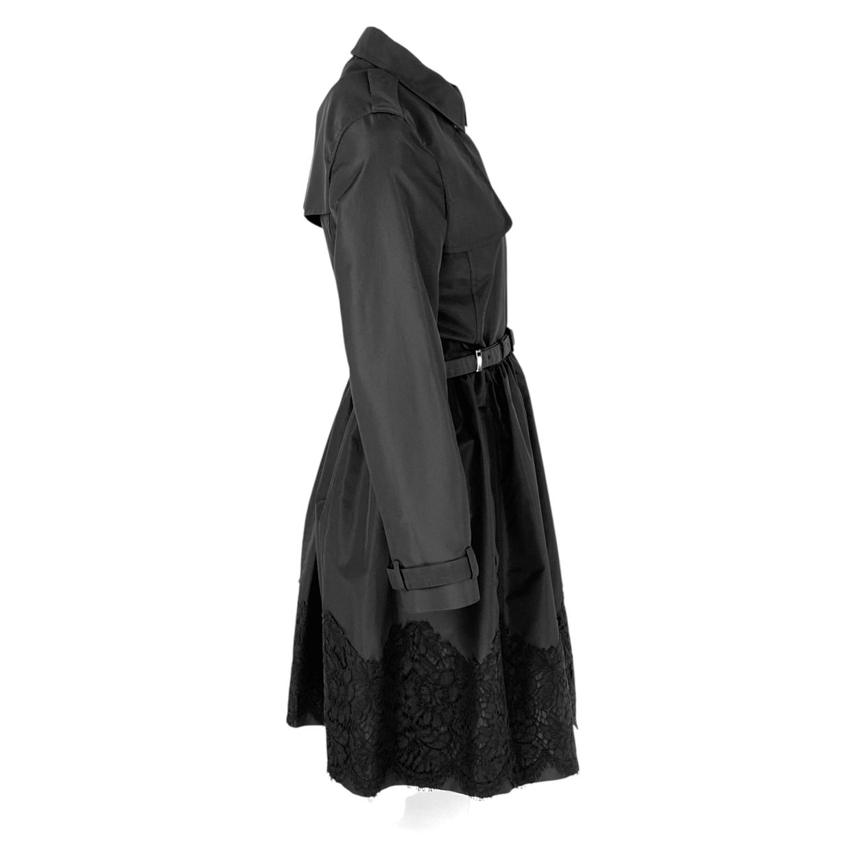  Valentino Black Lace Trench Coat IT42 VALENTINO GARAVANI  