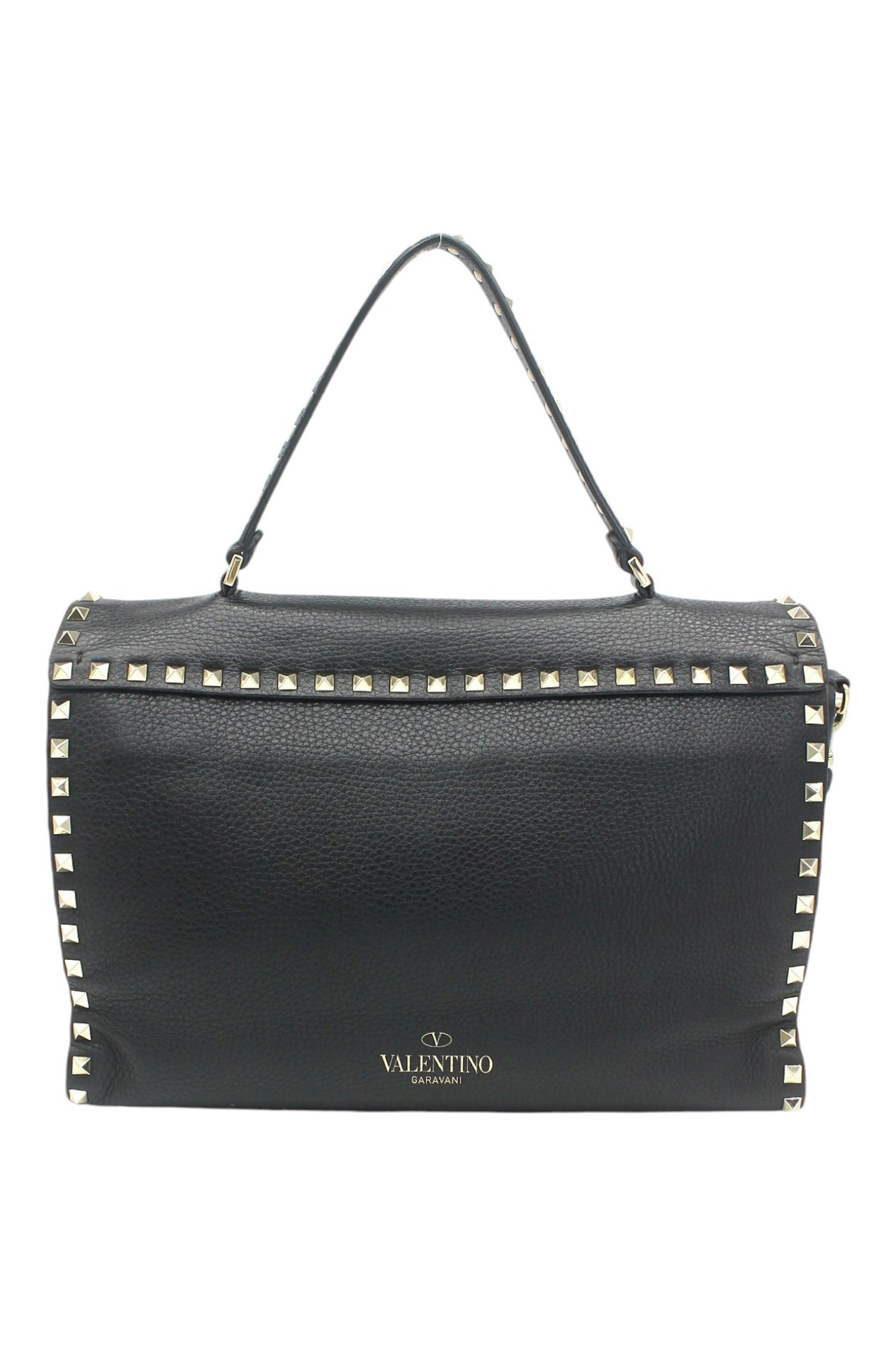  Valentino Black Leather Rockstud Satchel VALENTINO GARAVANI  