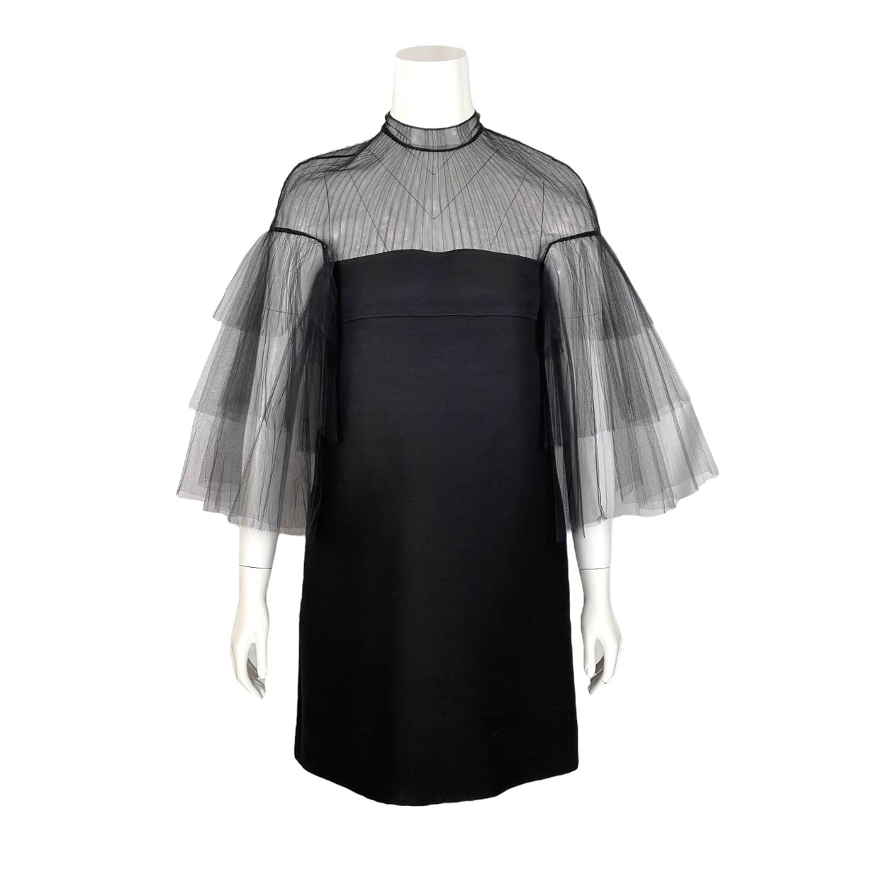  Valentino Black Tulle Sleeve Dress IT40 VALENTINO GARAVANI  