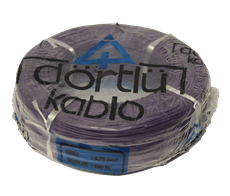 Kablo NYAF Dörtlü CCA Mor 0.75 mm2 (200 Mt)