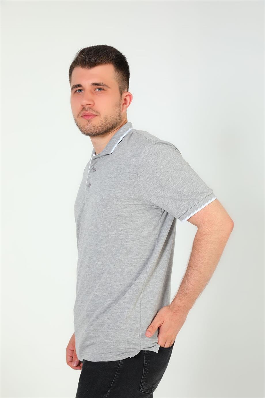 Erkek Polo Yaka Likralı T-shirt