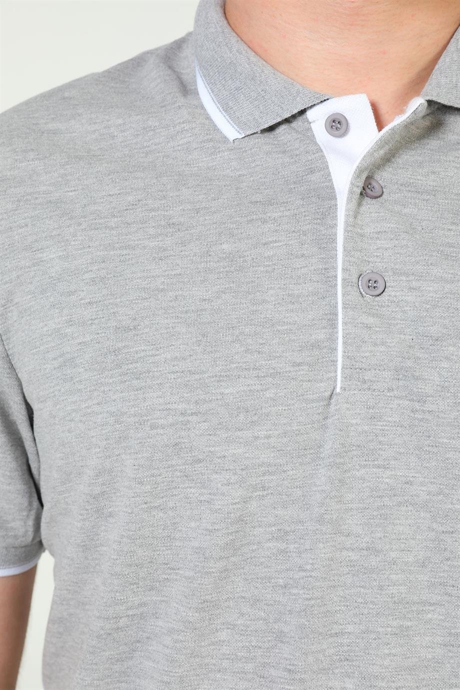 Erkek Polo Yaka Likralı T-shirt