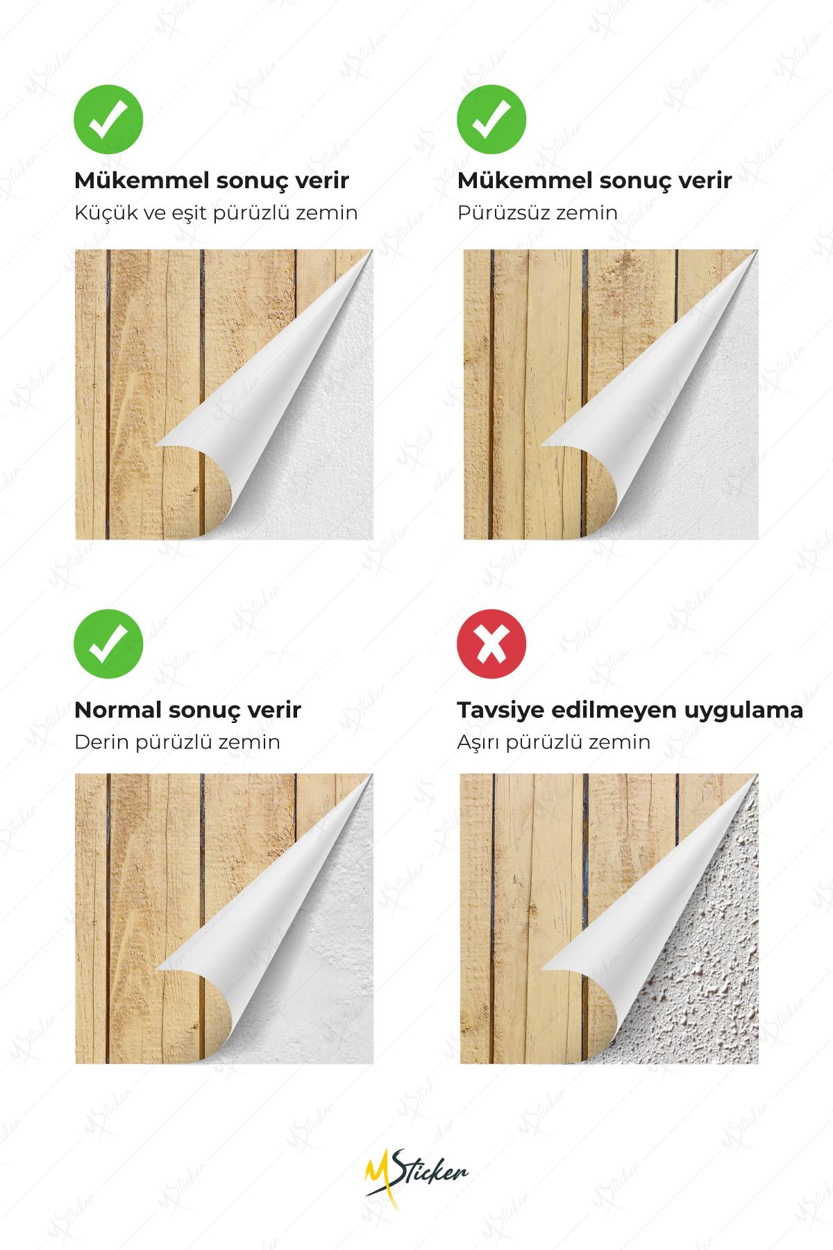 Dekoratif Duvar Folyosu Kendinden Yapışkanlı Desenli Duvar Kağıdı Görünümlü Folyo