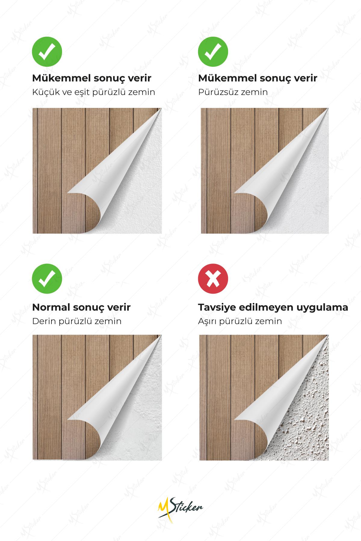 Dekoratif Duvar Folyosu Kendinden Yapışkanlı Desenli Duvar Kağıdı Görünümlü Folyo