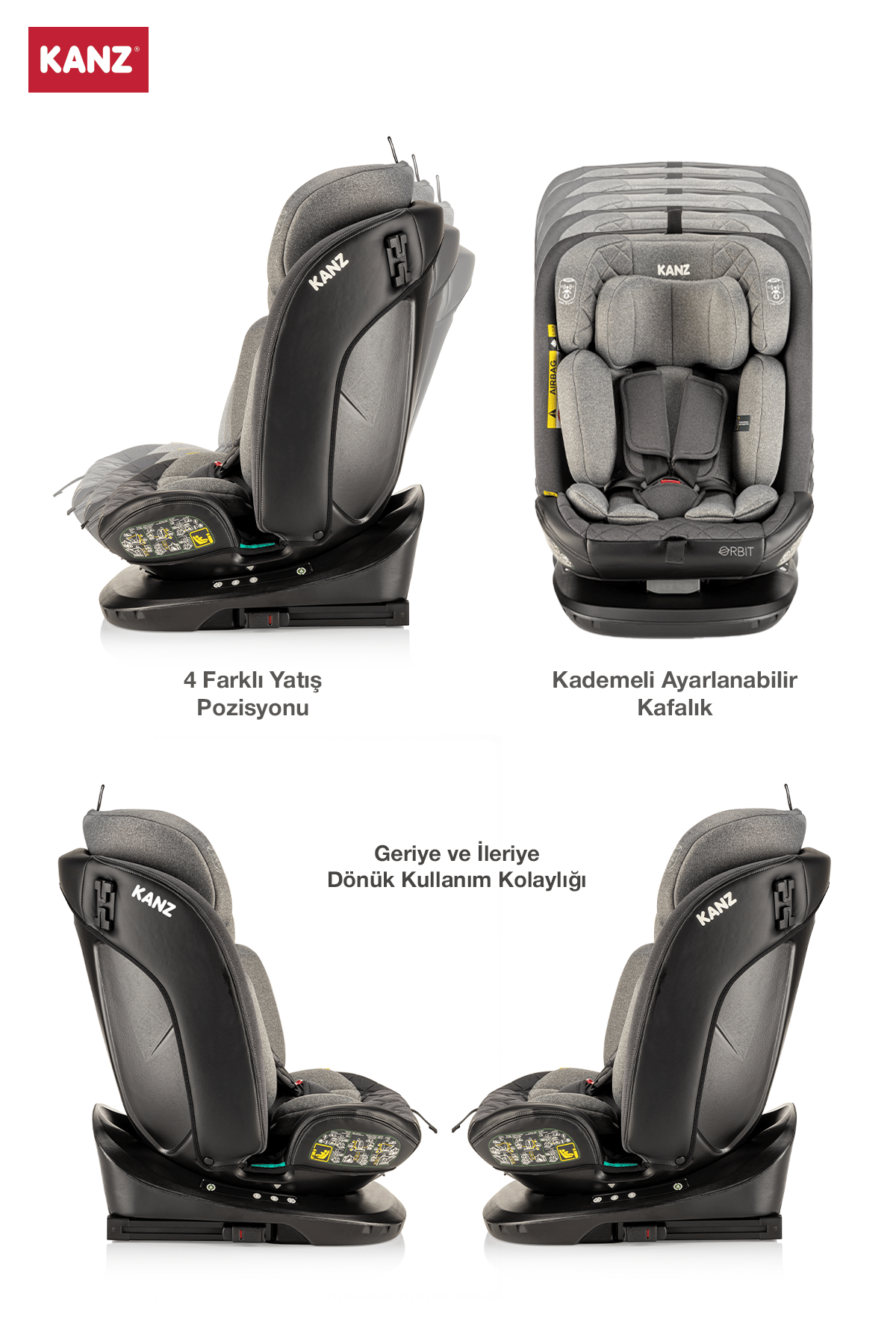 Kanz Orbit I-Size Oto Koltuğu Gri